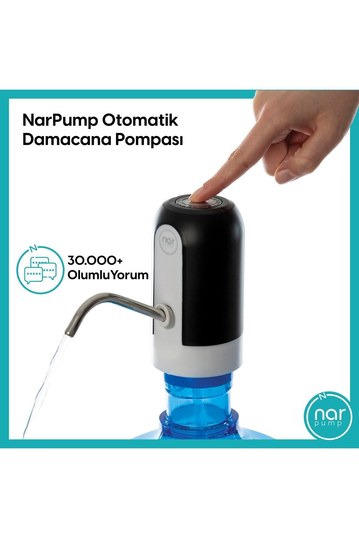 Narpump Şarjlı Otomatik Damacana Su Pompası Siyah