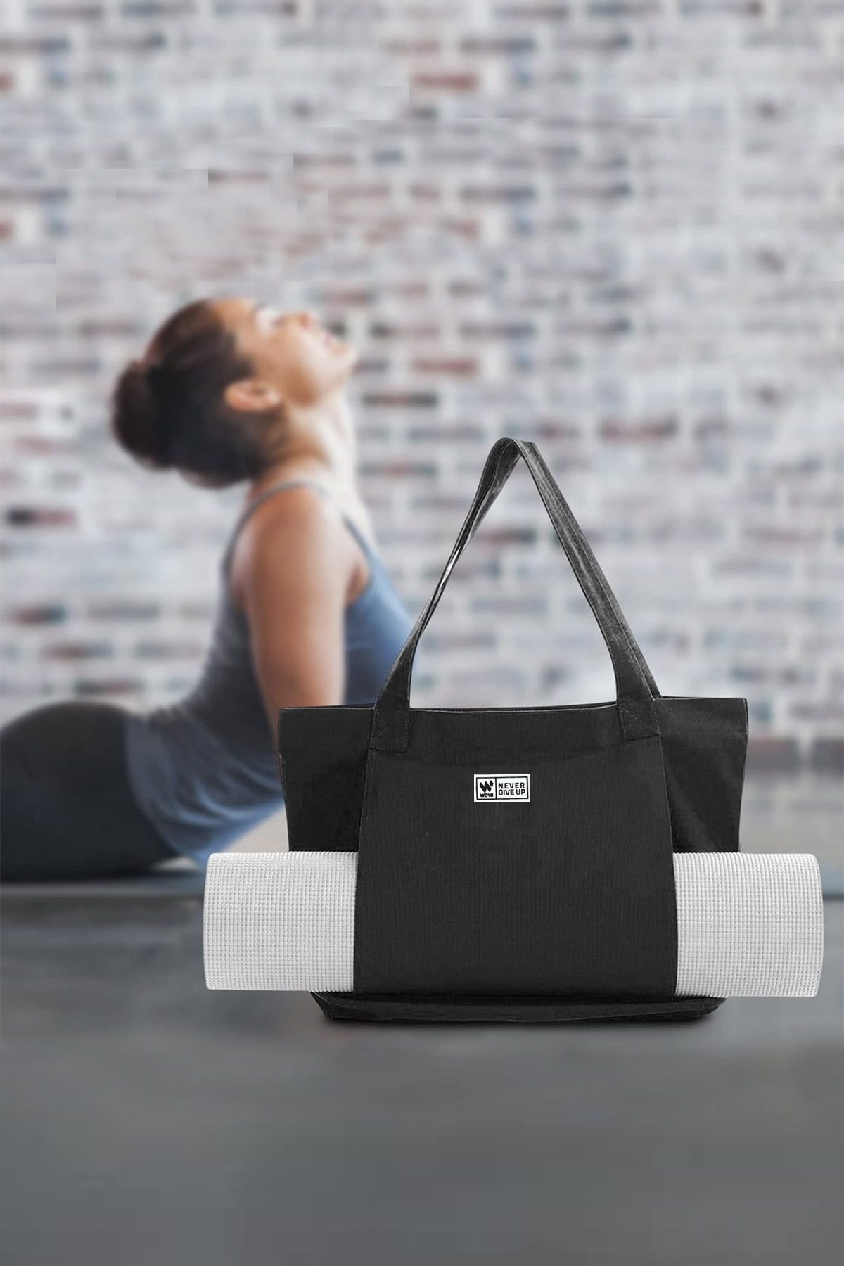 Woys Bags Siyah Renk Yoga Matı Çantası ve Pilates Matı Çantası