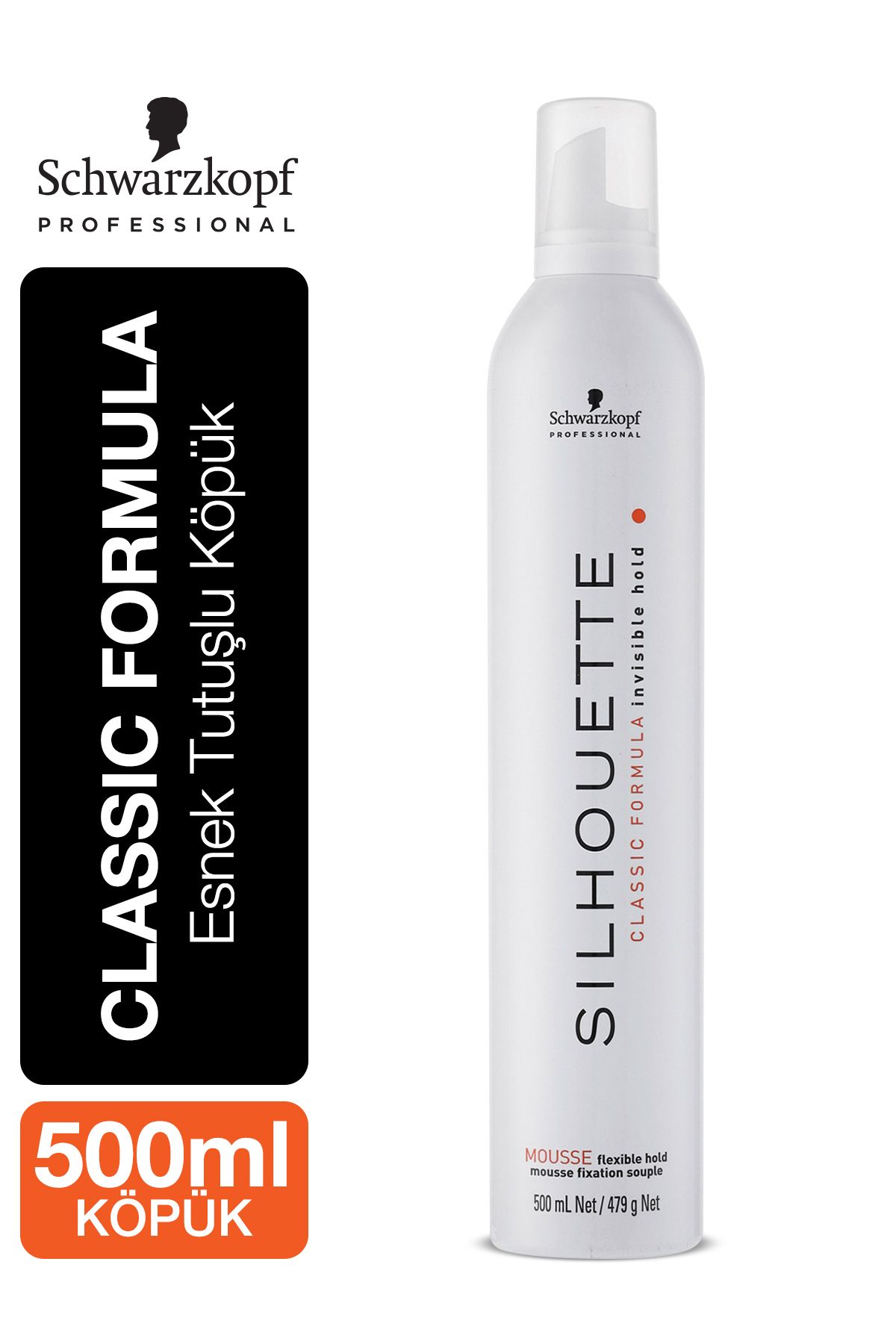 Silhouette Esnek Tutuşlu Saç Köpüğü 500ml (Beyaz)