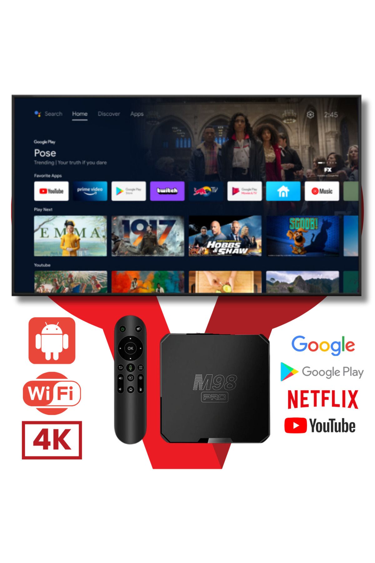VOOKA Ultra Hd Android Tv Box 4k Android Tv Tv Box Tv Stick Akıllı Tv Medya Oynatıcı Smart Tv Wifi