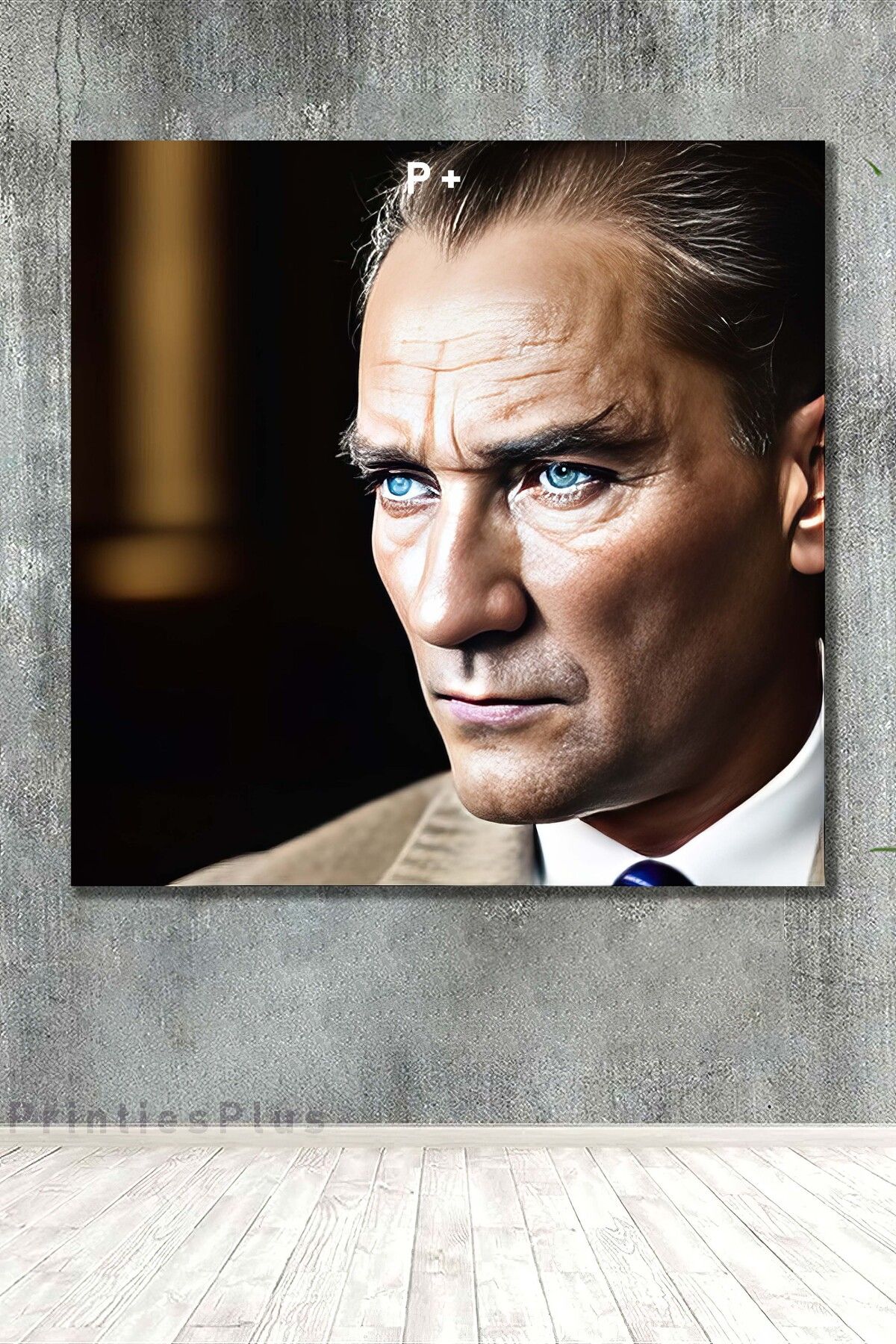PrintiesPlus Dekoratif Atatürk Portresi Kanvas Tablo Dekoratif Canvas Tablo