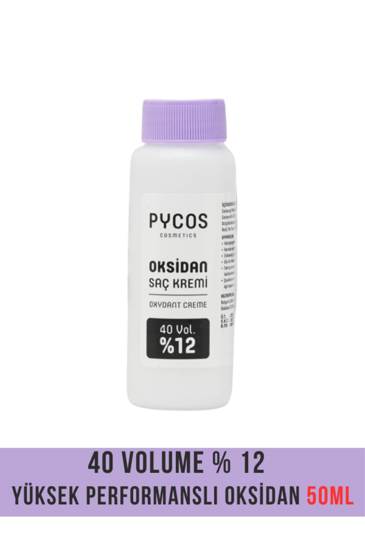 PYCOS COSMETICS Oksidan Krem , 40 Volume % 12 Yüksek Performanslı 50 ML