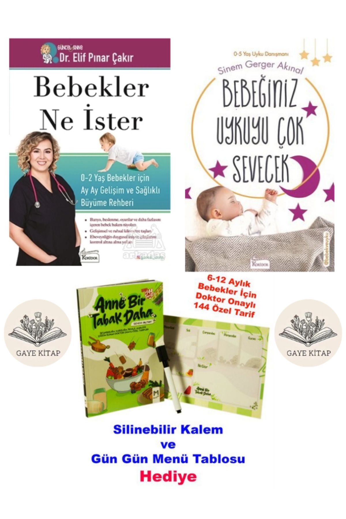 Koridor Yayıncılık Bebekler Ne İster - Anne Bir Tabak Daha Ek Gıda Tarifleri - Bebeğiniz Uykuyu Çok Sevecek 3 Kitap Set