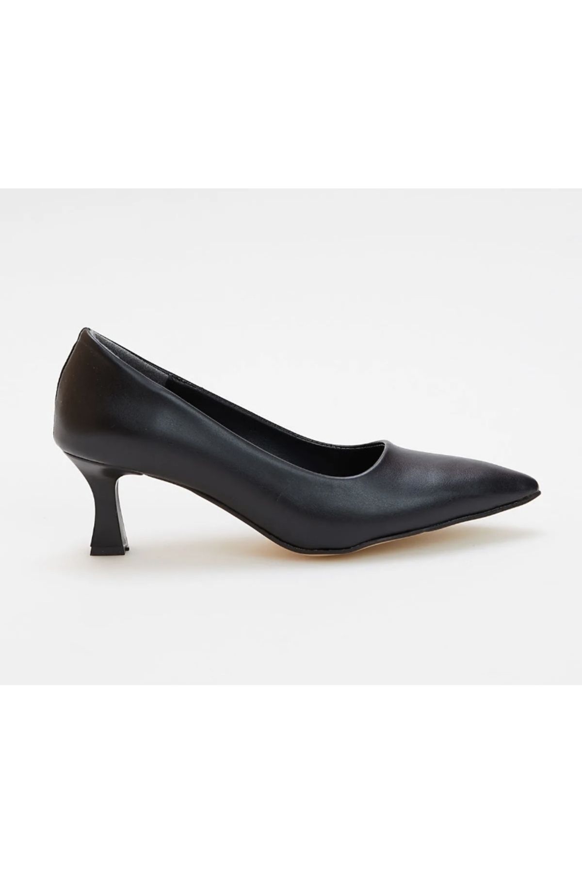 İpek kadın siyah rahat taban sitiletto topuklu ayakkabı