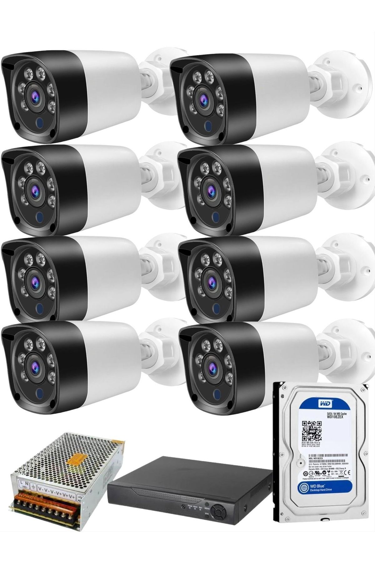 maxcam 8 Kameralı Yüz Tanımalı 5 Mp Gece Görüşlü Güvenlik Kamerası Seti Kuruluma Hazır Tak Çalıştır