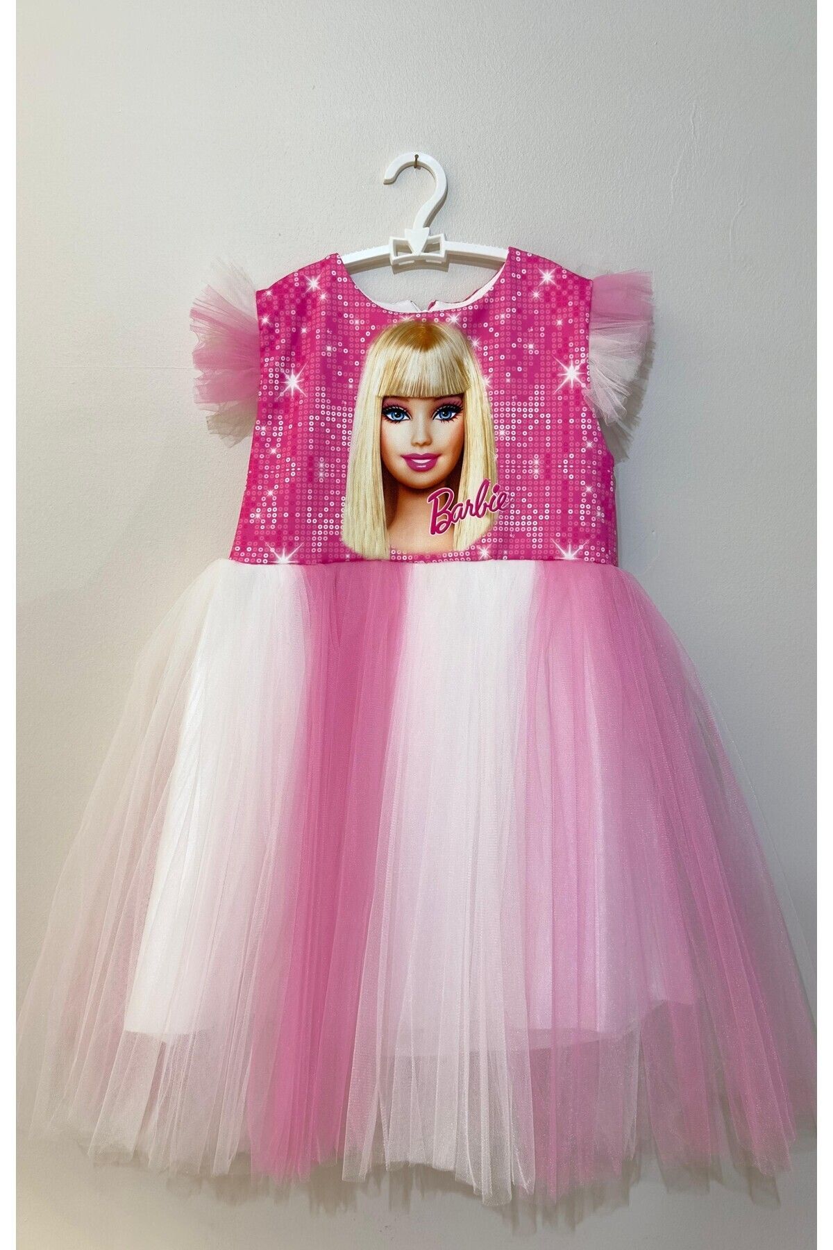 Little Pumpkin Barbie Detaylı Kız Çocuk Doğumgünü Tütülü Elbise