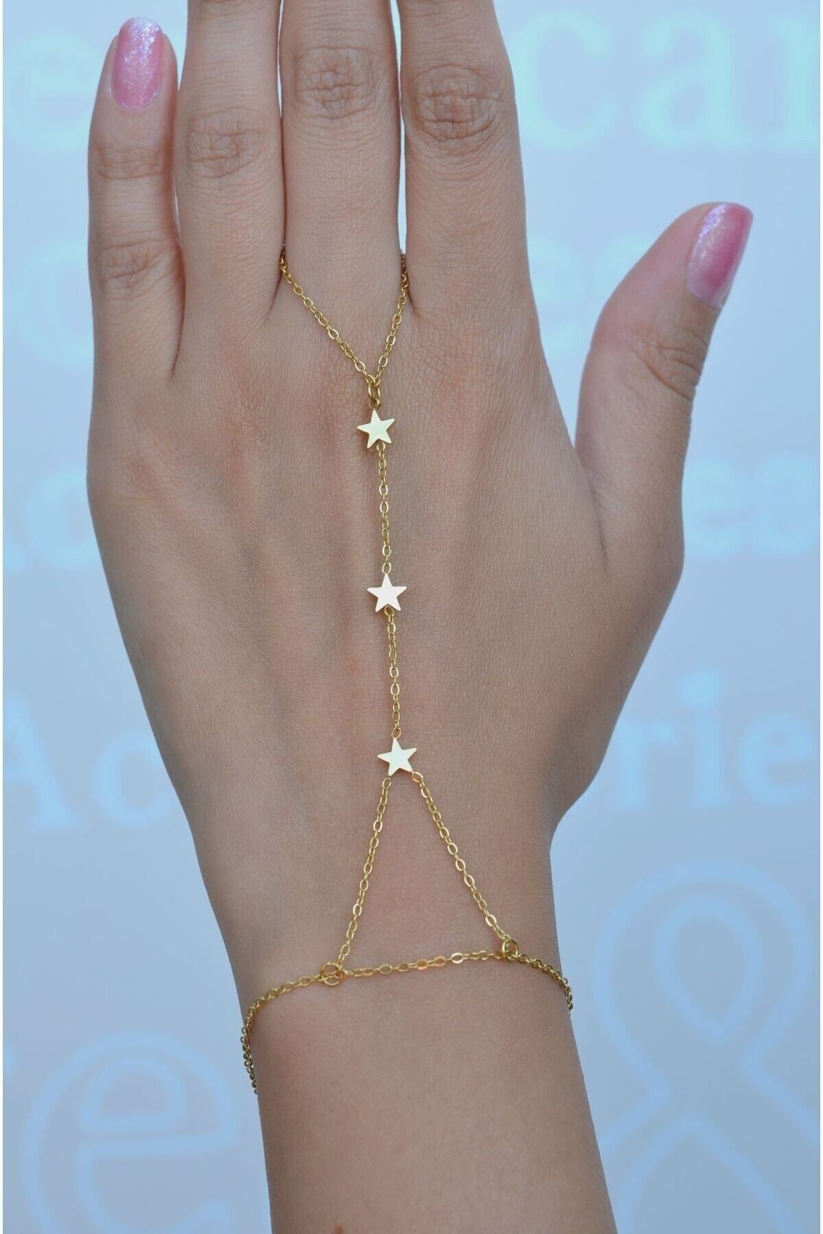 Sacce Scarves&Accessories Mini Yıldızlı Çelik Şahmeran Gold Renkli