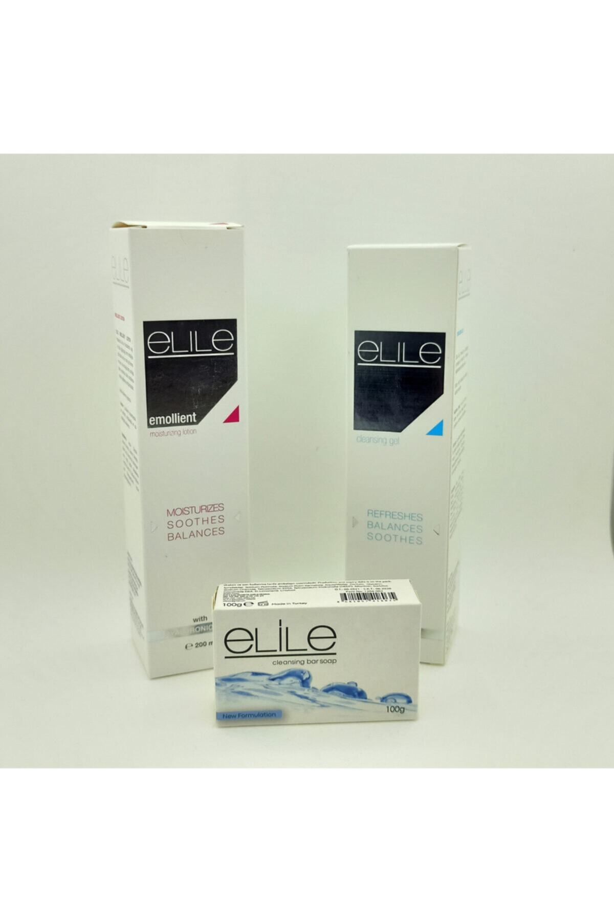 Elile 3'lü Set / Yüz Temizleme Jeli + Nemlendirici Losyon + Yağlı Ciltler Için Temizleyici Sabun