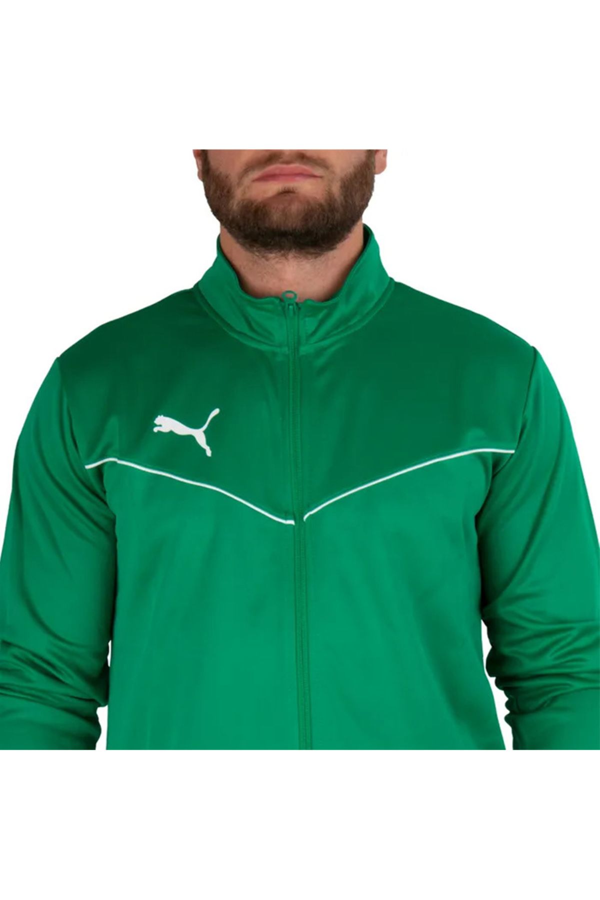 Puma Teamrise Training Poly Erkek Günlük ve Fermuarlı Spor Ceketi Yeşil