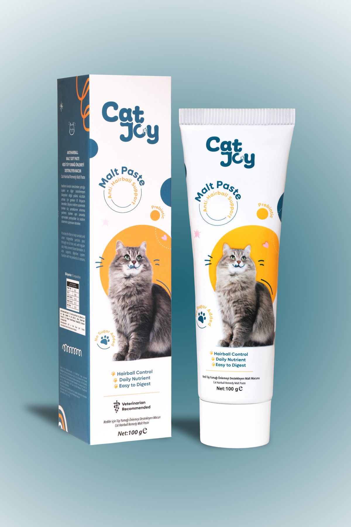 CATJOY Anti-Hairball Kedi Maltı Macunu 100 gr - Kediler İçin Tüy Yumağı Önleyici Malt Macun