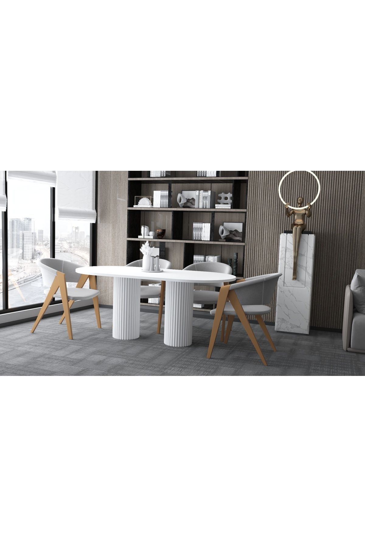 Seyvey Dizayn özel tasarım yemek masası salon masası 180*90 cm beyaz lake masa