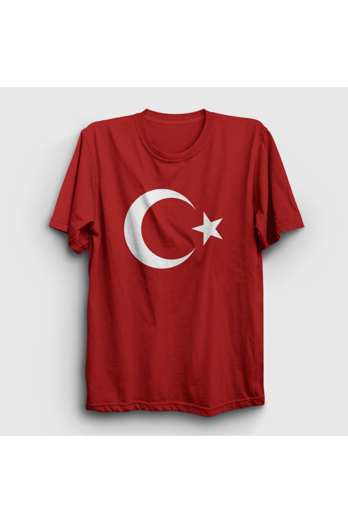 Tisort.ist Unisex Kırmızı Ay Yıldızlı T-shirt 74873tt