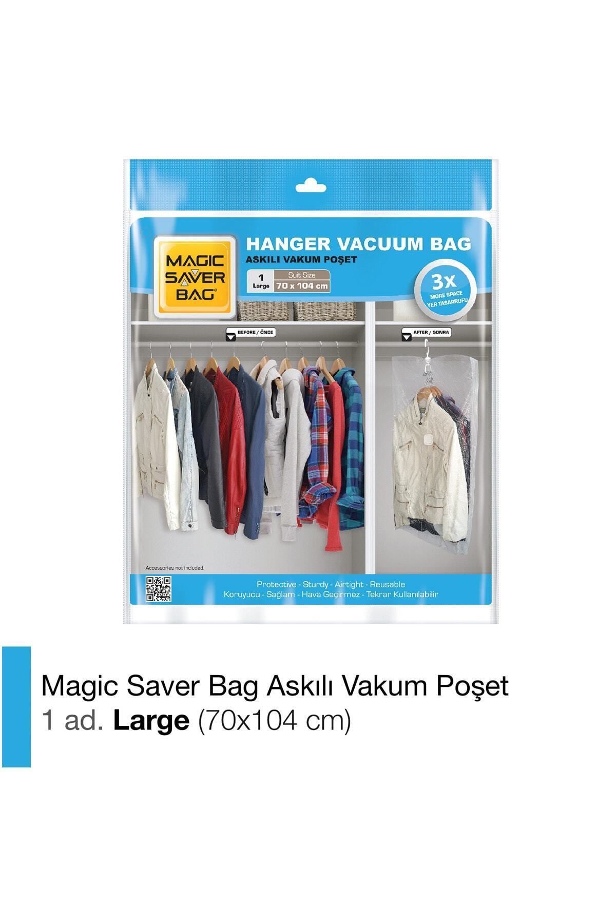 Magic Saver Bag Askılı Vakumlu Poşet Large