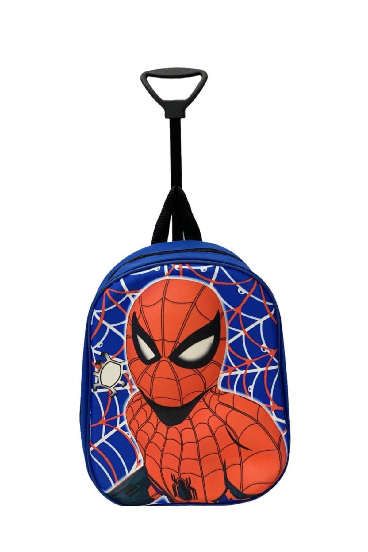 Ezem Store Anaokulu Kreş Çocuk Valiz Sırt Çantası Çekçekli Spiderman Tekerlekli