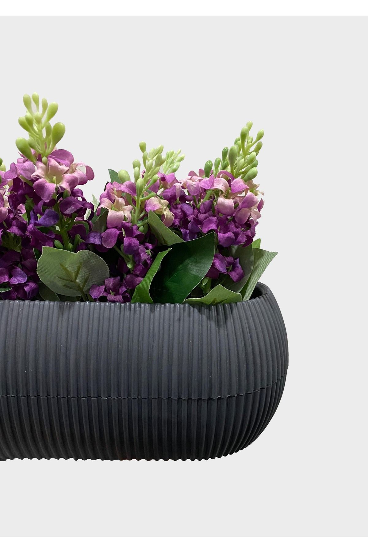 Lilac Home Yapay Çiçek Antrasit Saksıda Fuşya Sümbül Demetleri