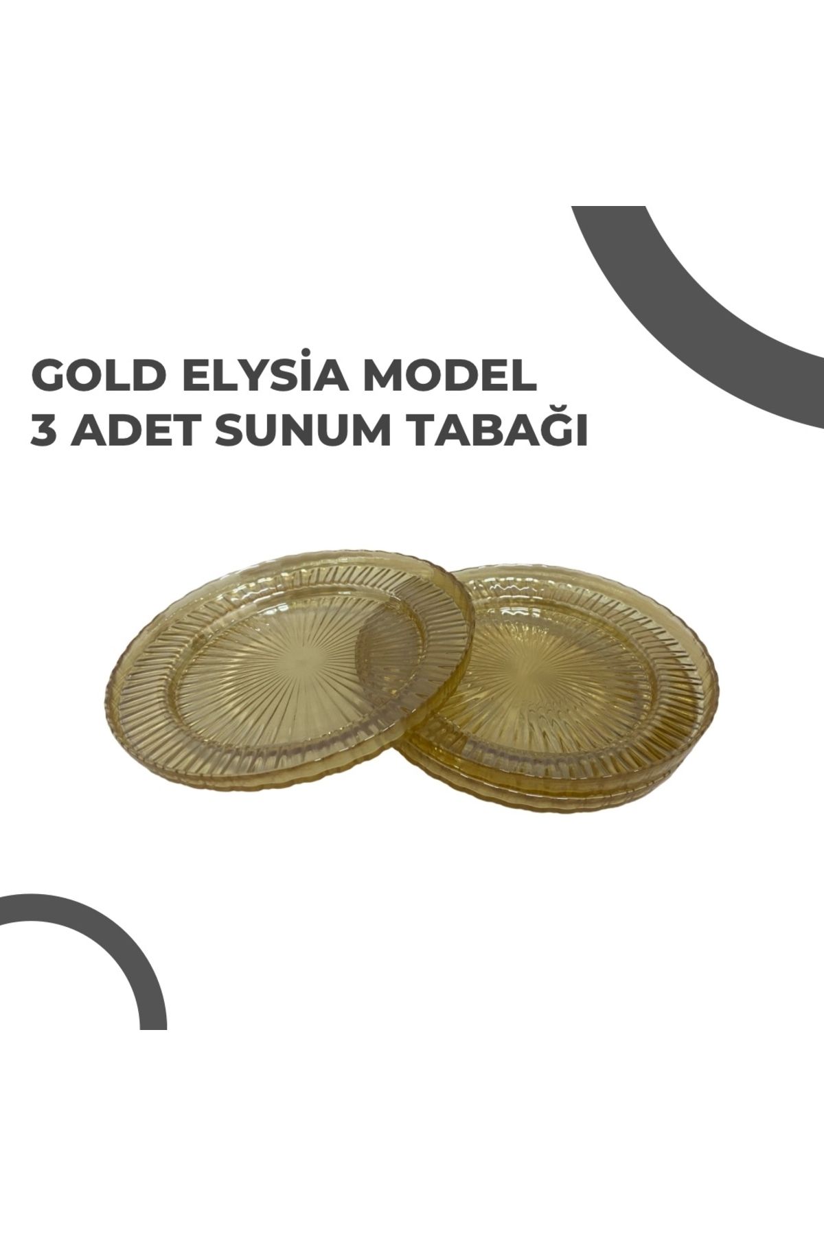 Riva Gold Elysia Model 3 Adet Sunum Tabağı 17 cm