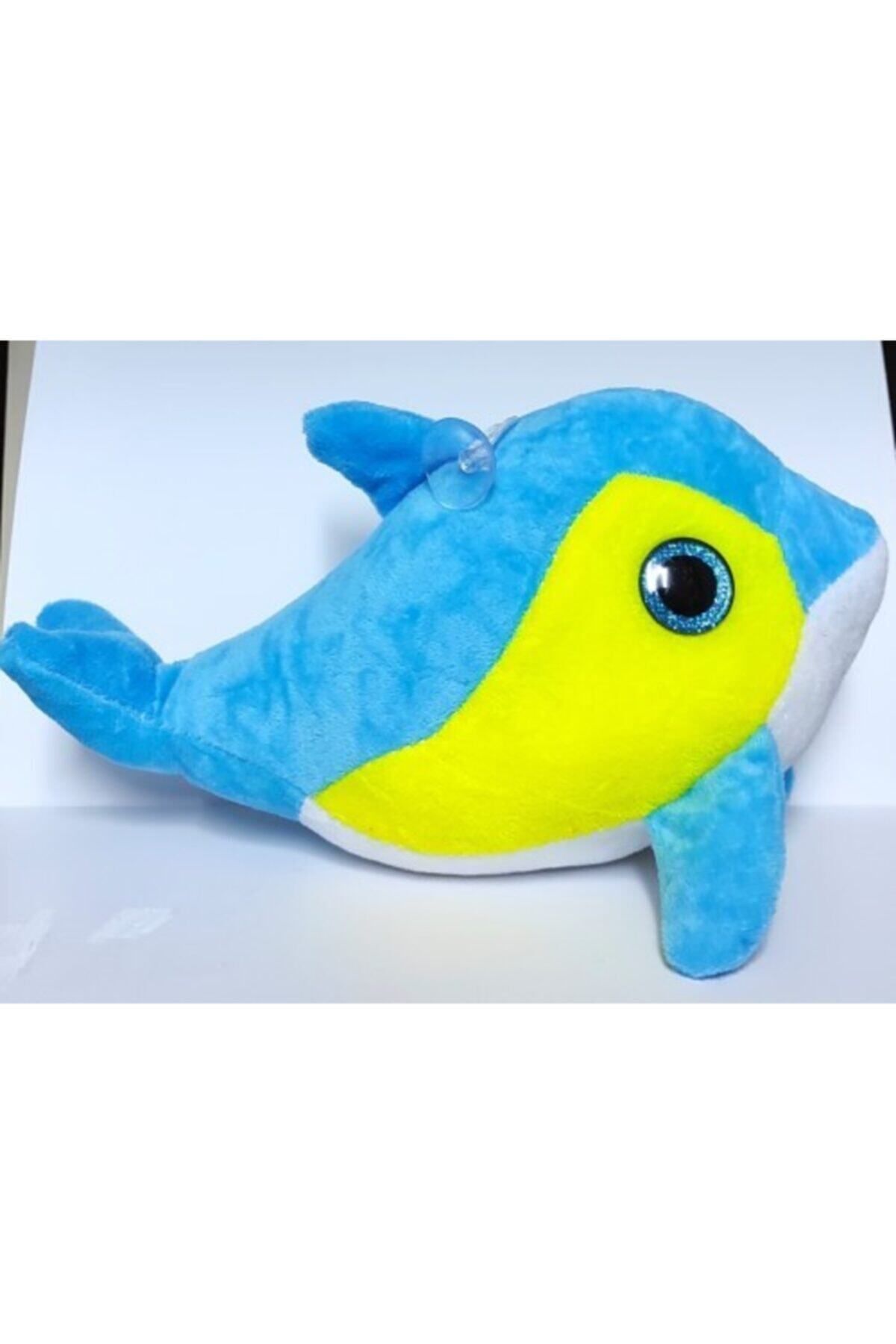 Brother Toys 25 Cm. Peluş Sevimli Yunus Flipper, Uyku Arkadaşı Ve Araba Camı Süsü Mavi (YIKANABİLİR)