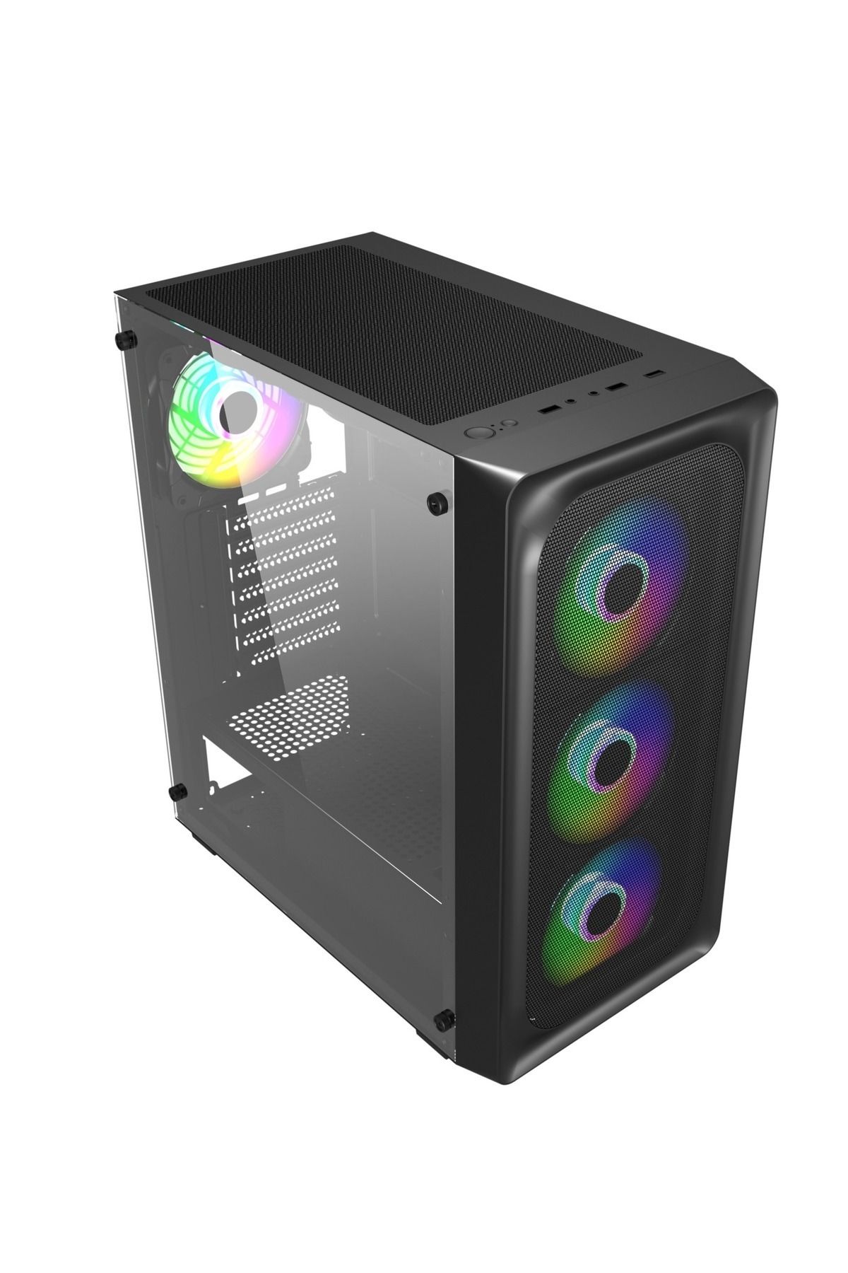 GAMEMASS FLOOD 4 X120mm Rainbow Fanlı Atx Oyuncu Bilgisayar Kasası