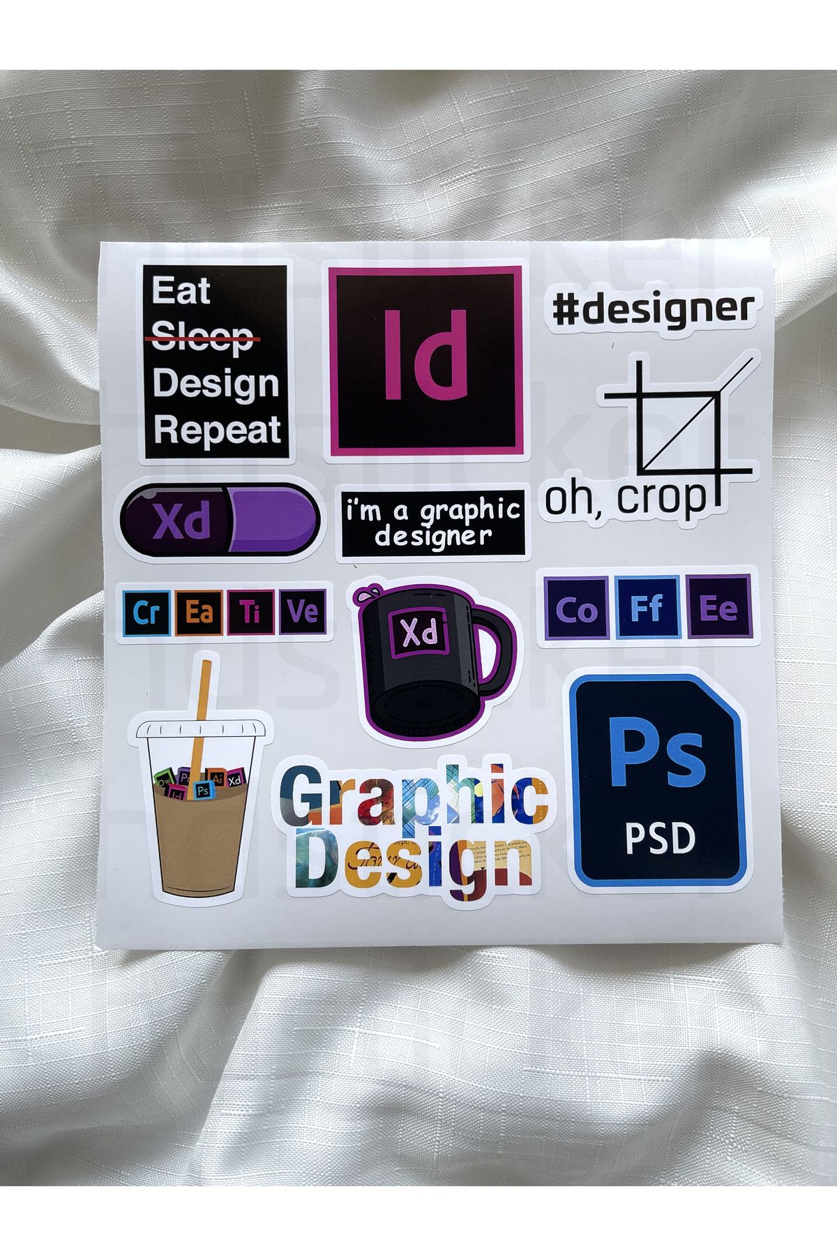 hdsticker Grafik Tasarım Çizim Designer Temalı Sanat Laptop Notebook Tablet Etiket Sticker Set P3