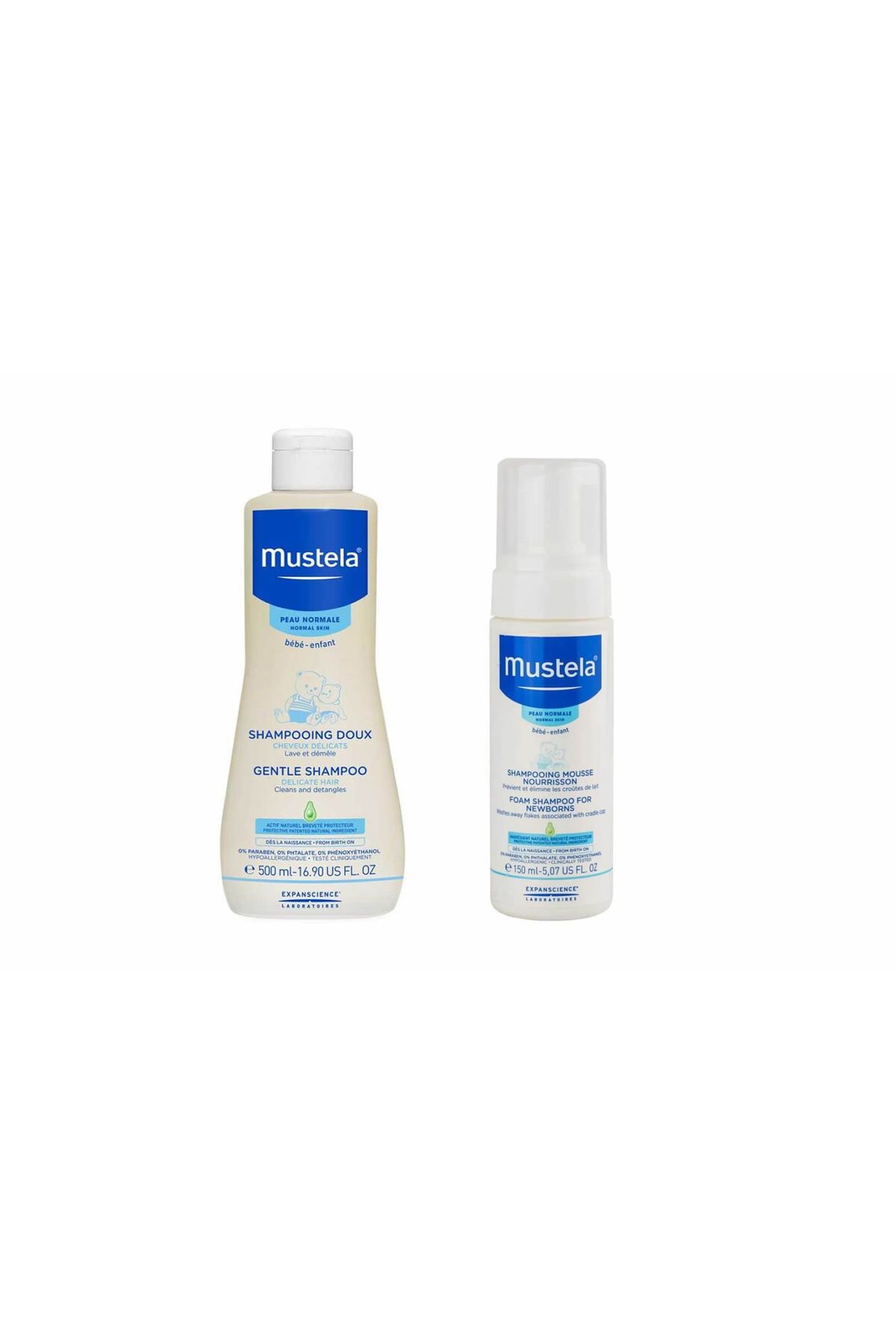 Mustela Papatya Özlü Şampuan 500 ml + Mustela Konak Önleyici Yenidoğan Köpük Şampuanı 150 ml