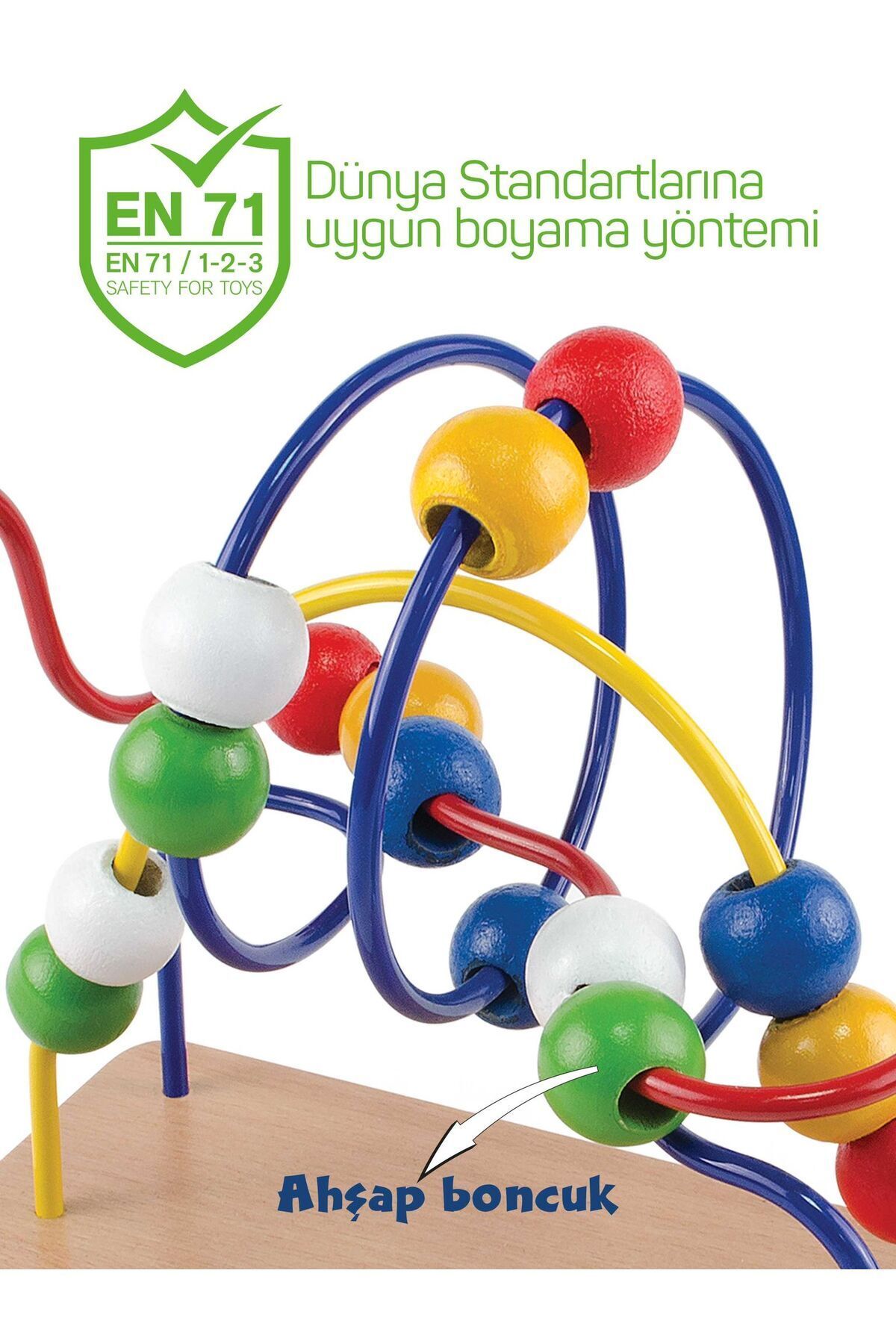 Circle Toys Ahşap Wooden Bead Maze Helezon Boncuklu Yay Labirent Oyunu