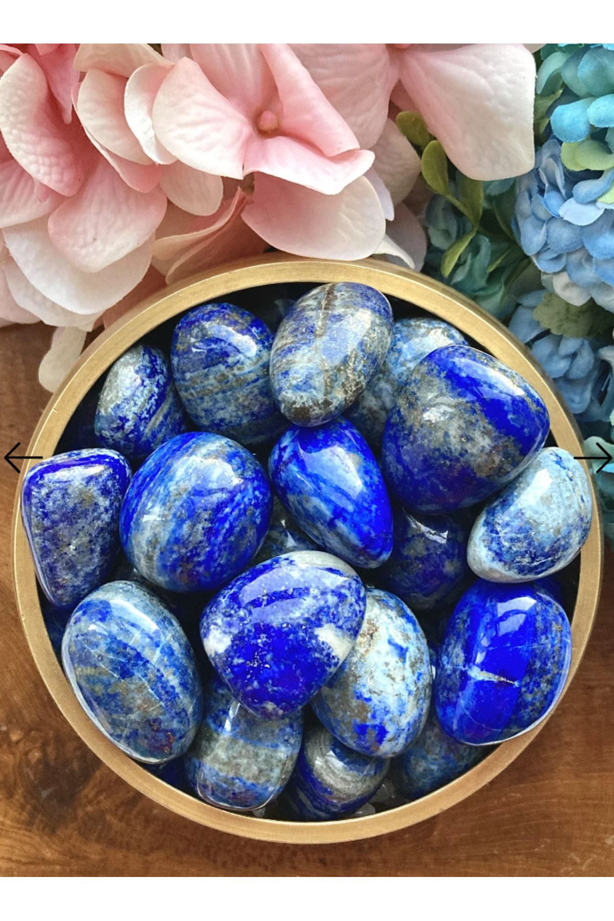 Mystic Energy 1 Adet Cüzdan Boy Tamburlanmış Doğal Lapis Lazuli Taşı |hediyelik Doğaltaş|babalar Günü Hediyesi