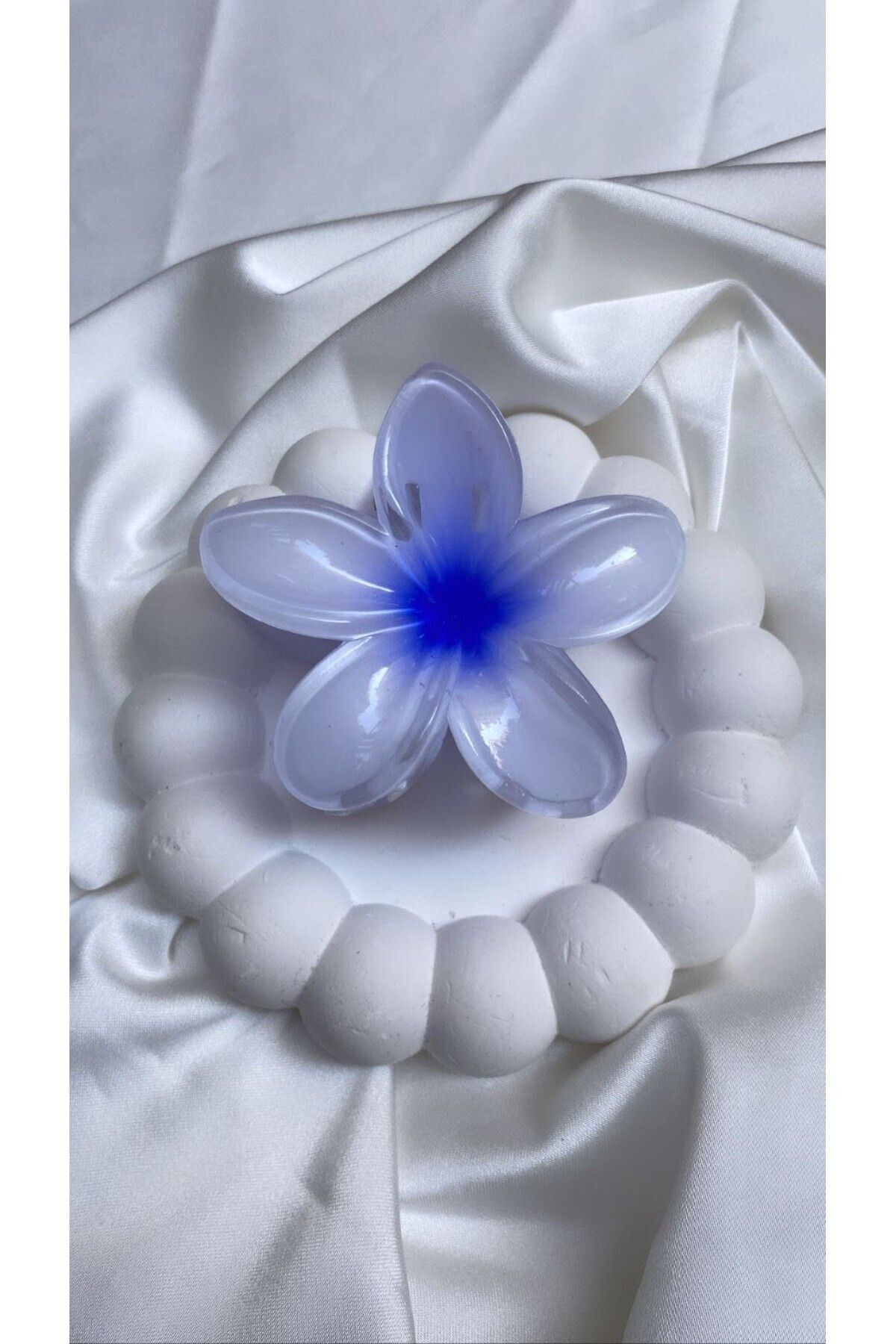 Accessories Mavi Beyaz Renk Lotus Mandal Toka