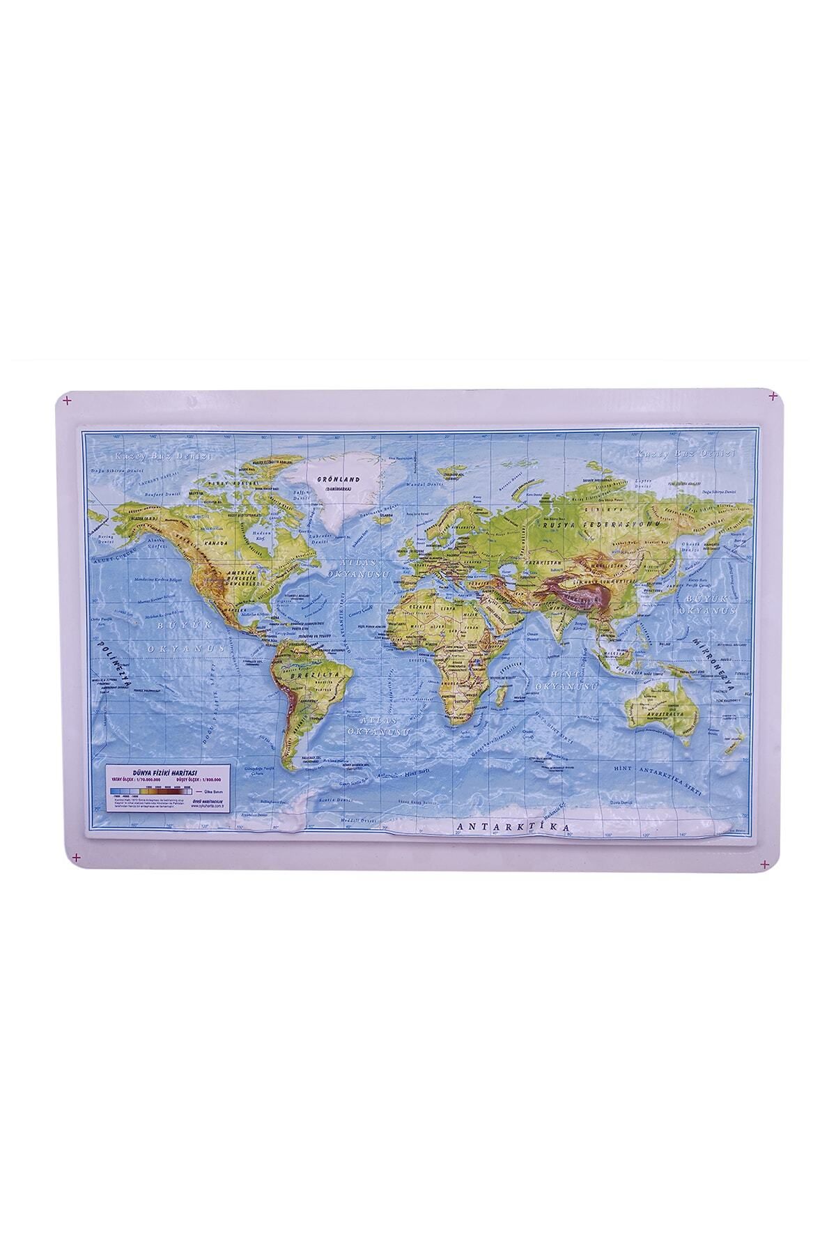 Öykü Haritacılık Dünya Fiziki Haritası Kabartmalı 30x45 cm
