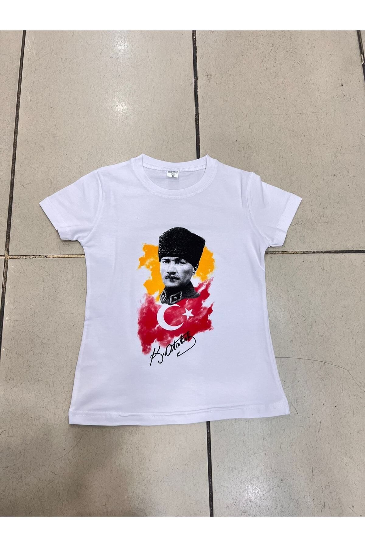 Nacar 23 Nisan Türk Bayrak Motifli Çocuk Gösteri Kıyafeti Tshirt Unisex 0-24