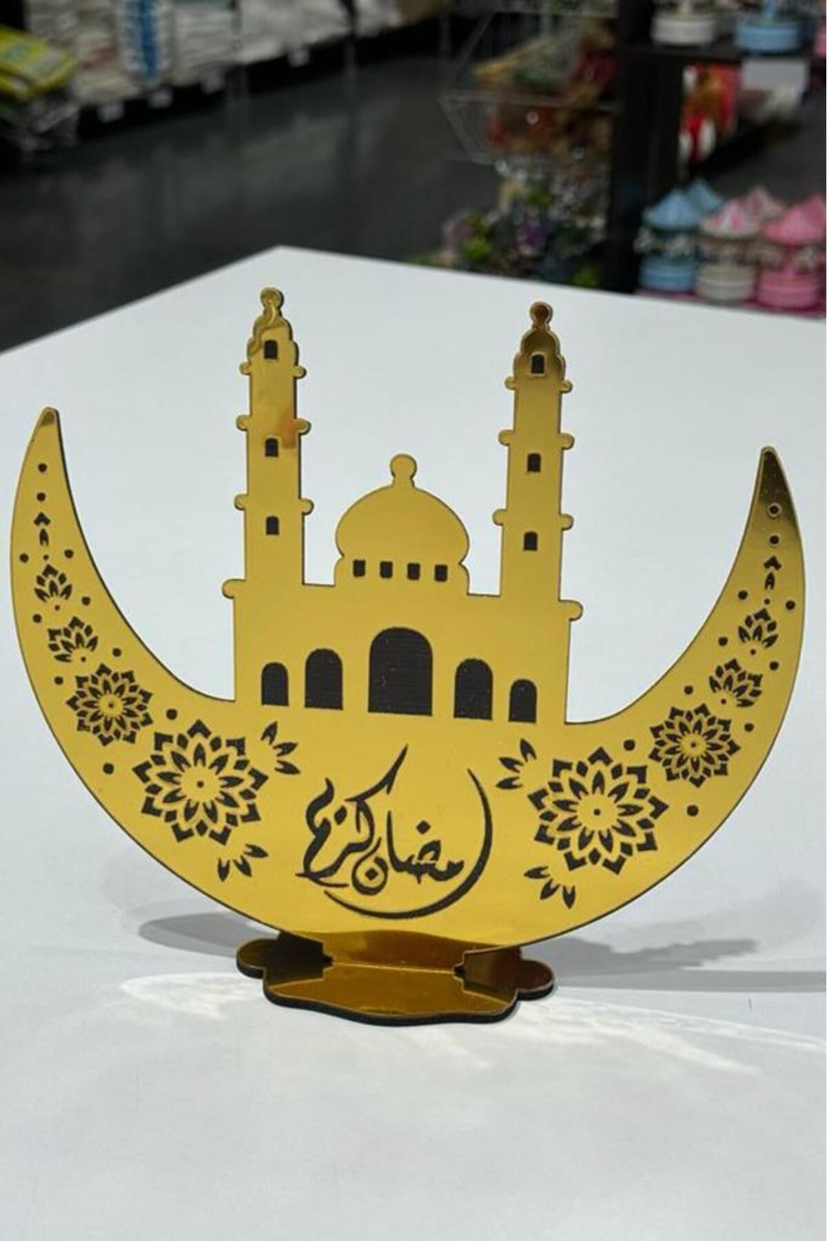 BeySüS Ramazan Ayı Dekoratif Pleksi Mescid Ay Model Gold