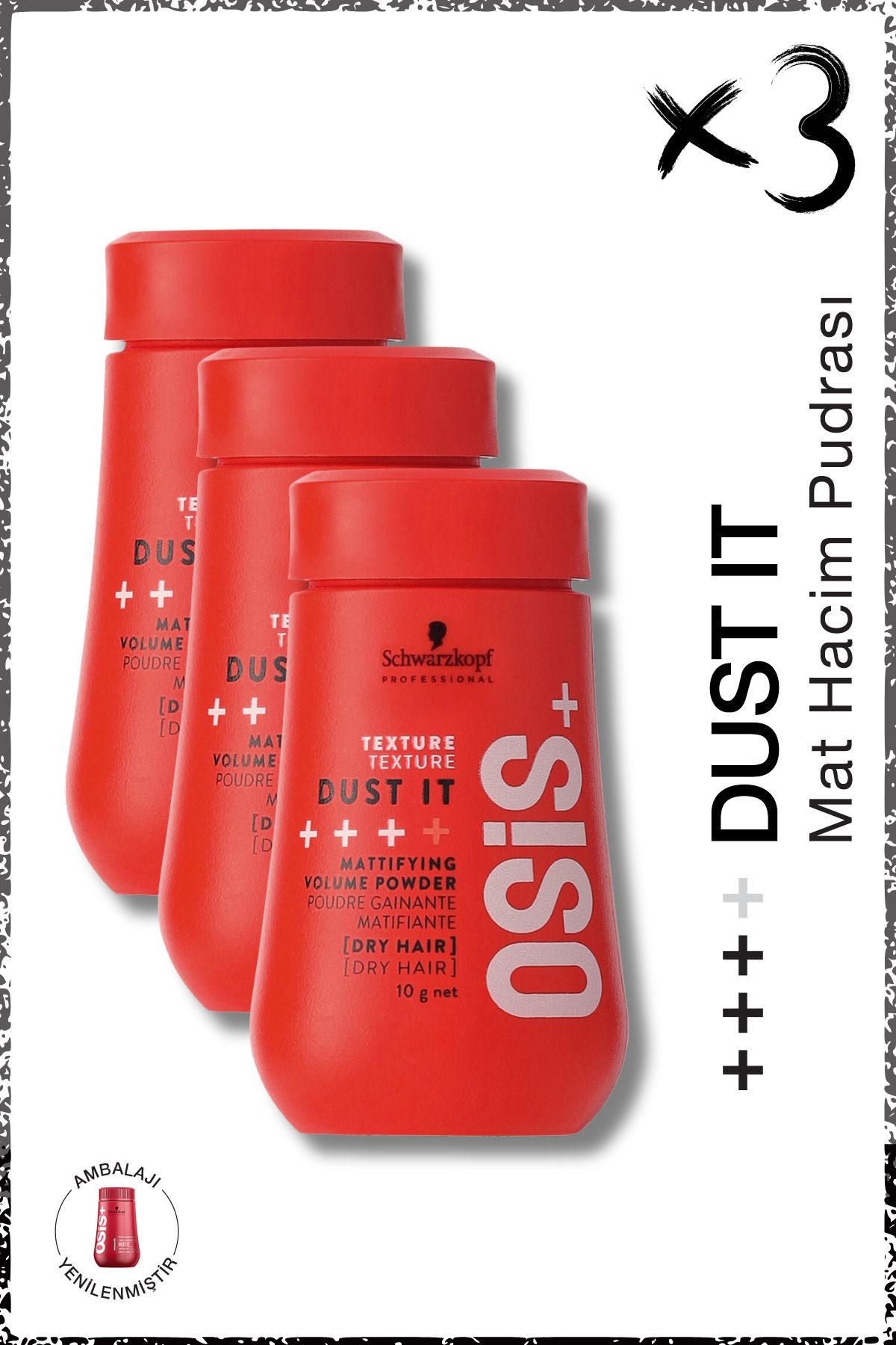 Osis Dust It Güçlü Tutuş Mat Hacim Saç Pudrası 10g x 3 Adet | Powder Mat Toz Wax
