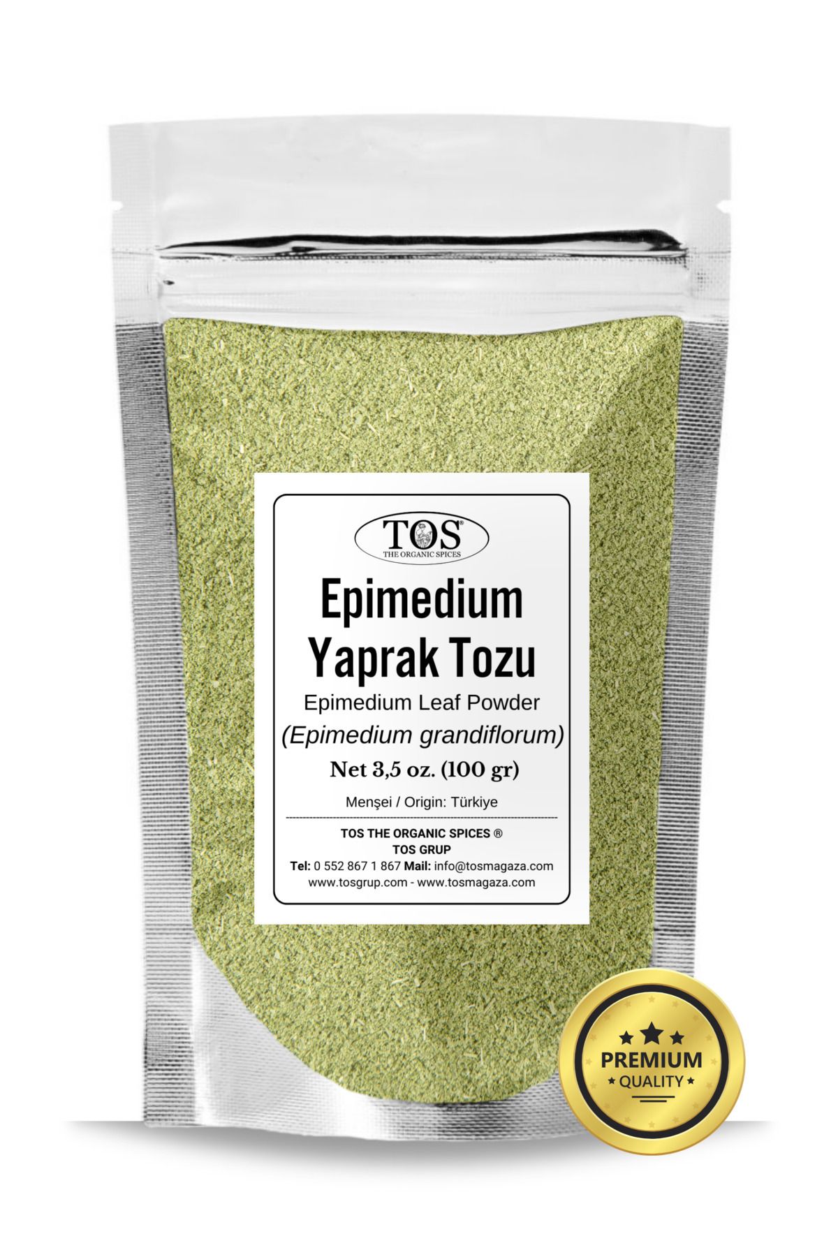 TOS The Organic Spices Epimedium Yaprak Tozu 100 gr (1. Kalite) Epimedium grandiflorum