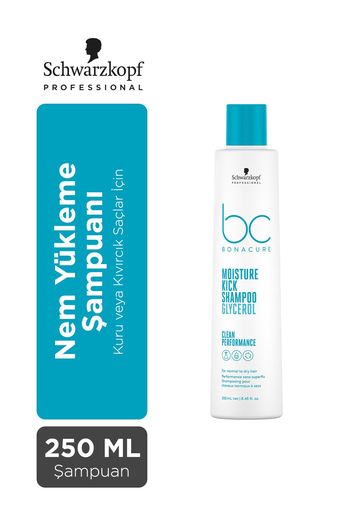 Bonacure Bc Clean Nem Yükleme Şampuanı 250ml | Kuru & Kırılgan Saçlar İçin Esneklik Kazandırır, Kolay Tarama