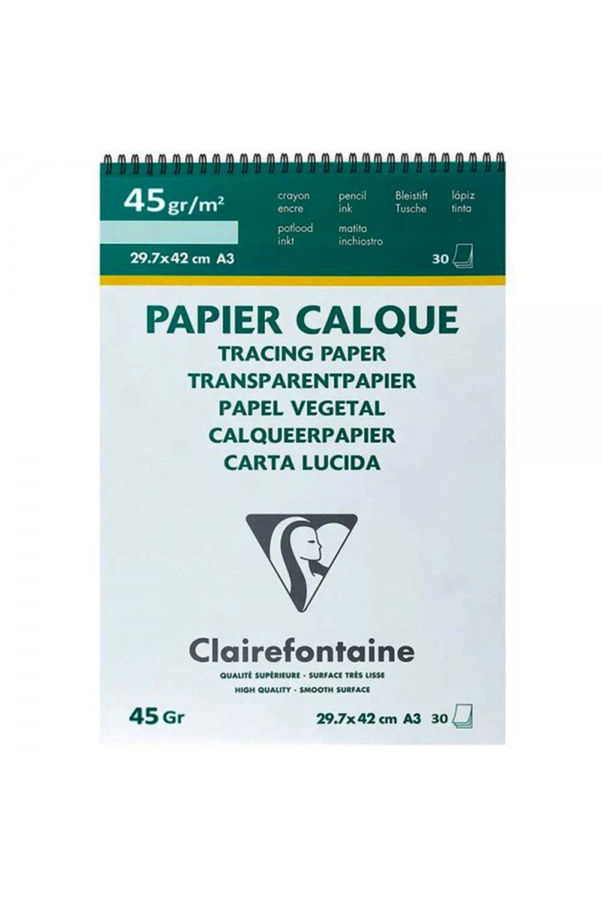 Clairefontaine Tracing Paper Spiralli 30 Yaprak 45g 29.7x42cm