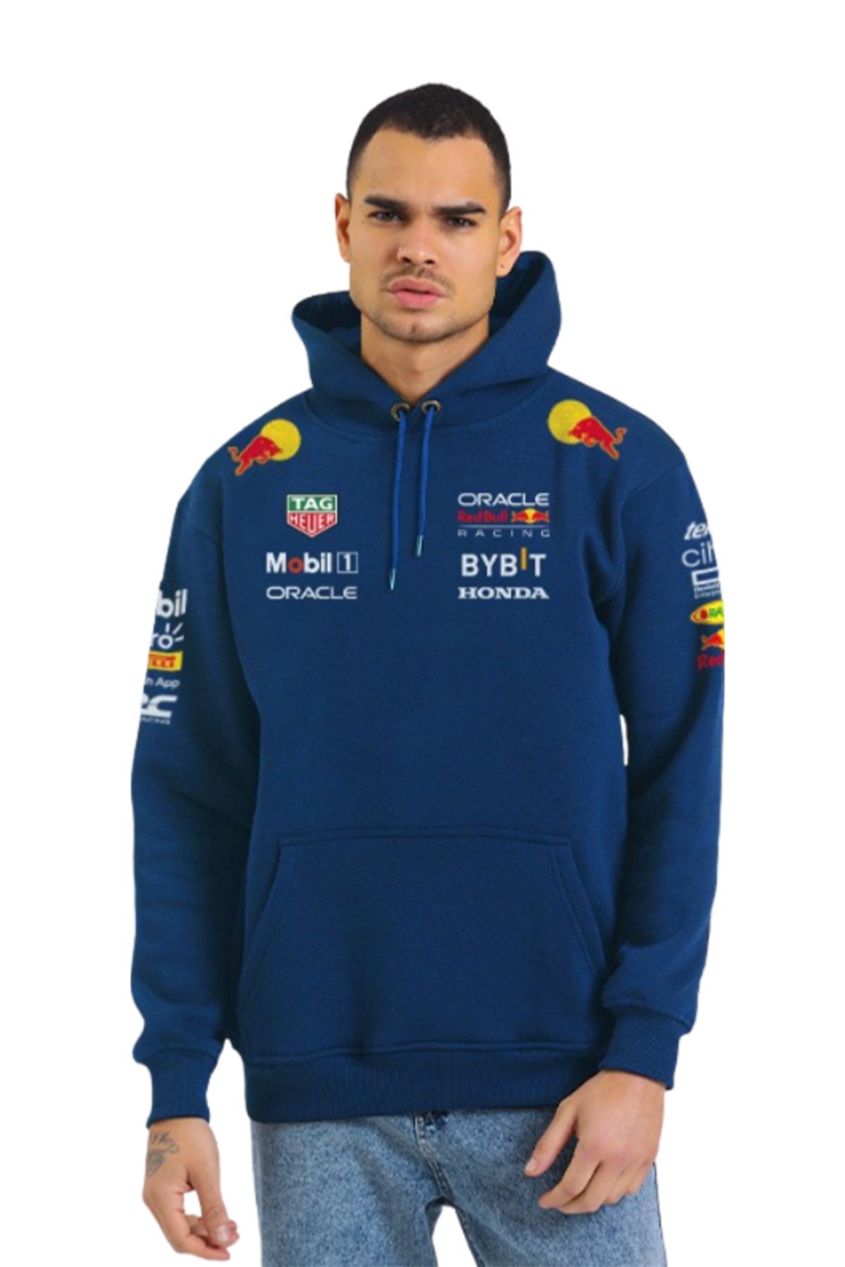 Sekiz Numara Red Bull Racing Formula 1 Lacivert Takım Kapüşonlu Sweatshirt