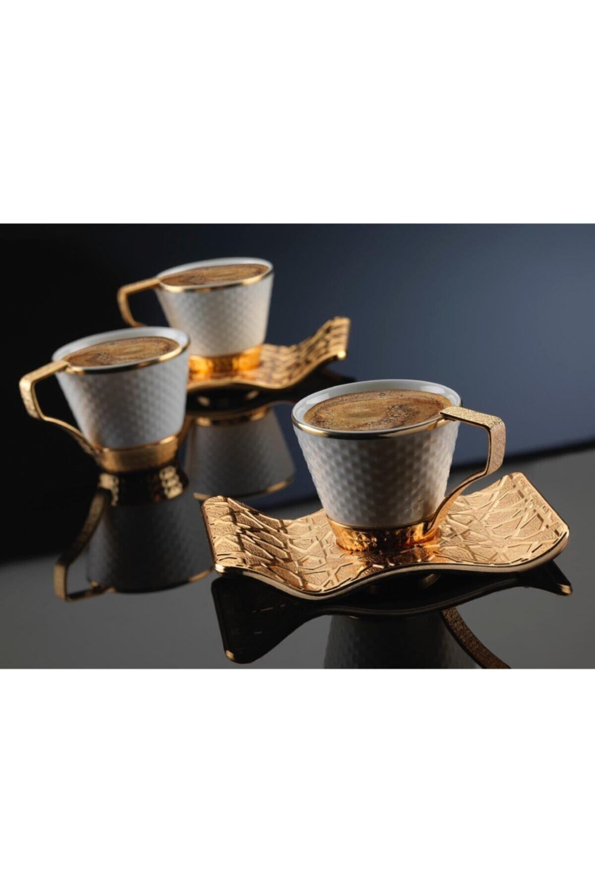 MOS'EV Gold Kahve Takımı 12 Parça 6 Kişilik