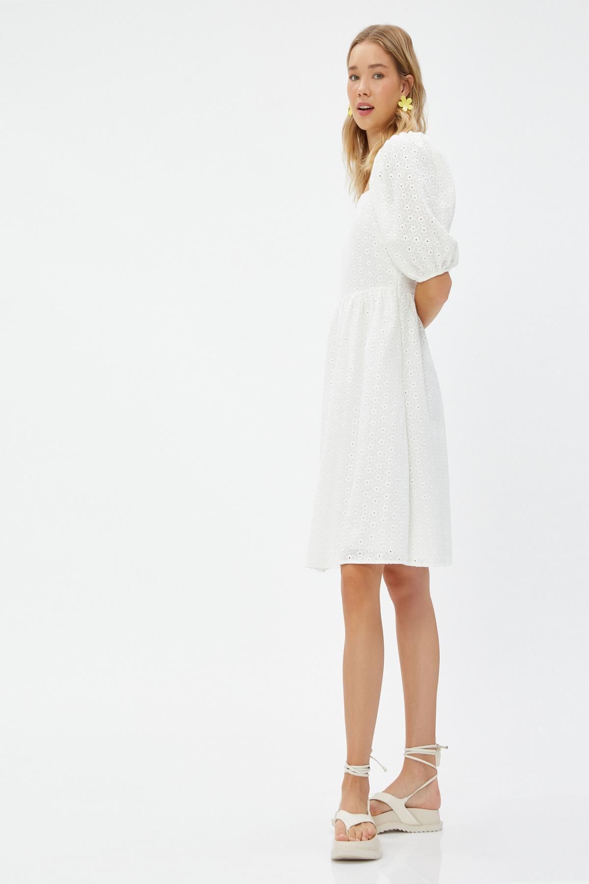 Koton Kadın Beyaz Elbise