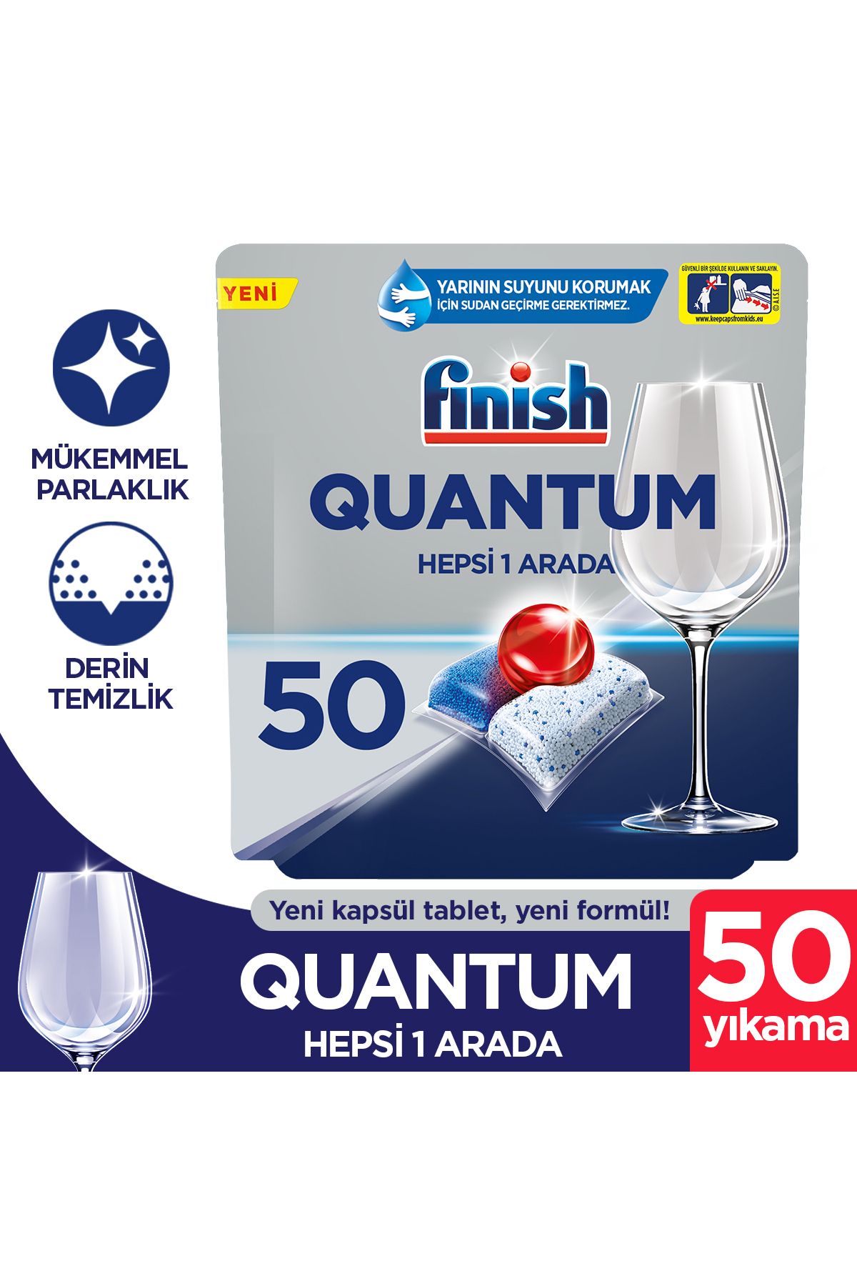 Finish Quantum 50 Tablet Bulaşık Makinesi Deterjan