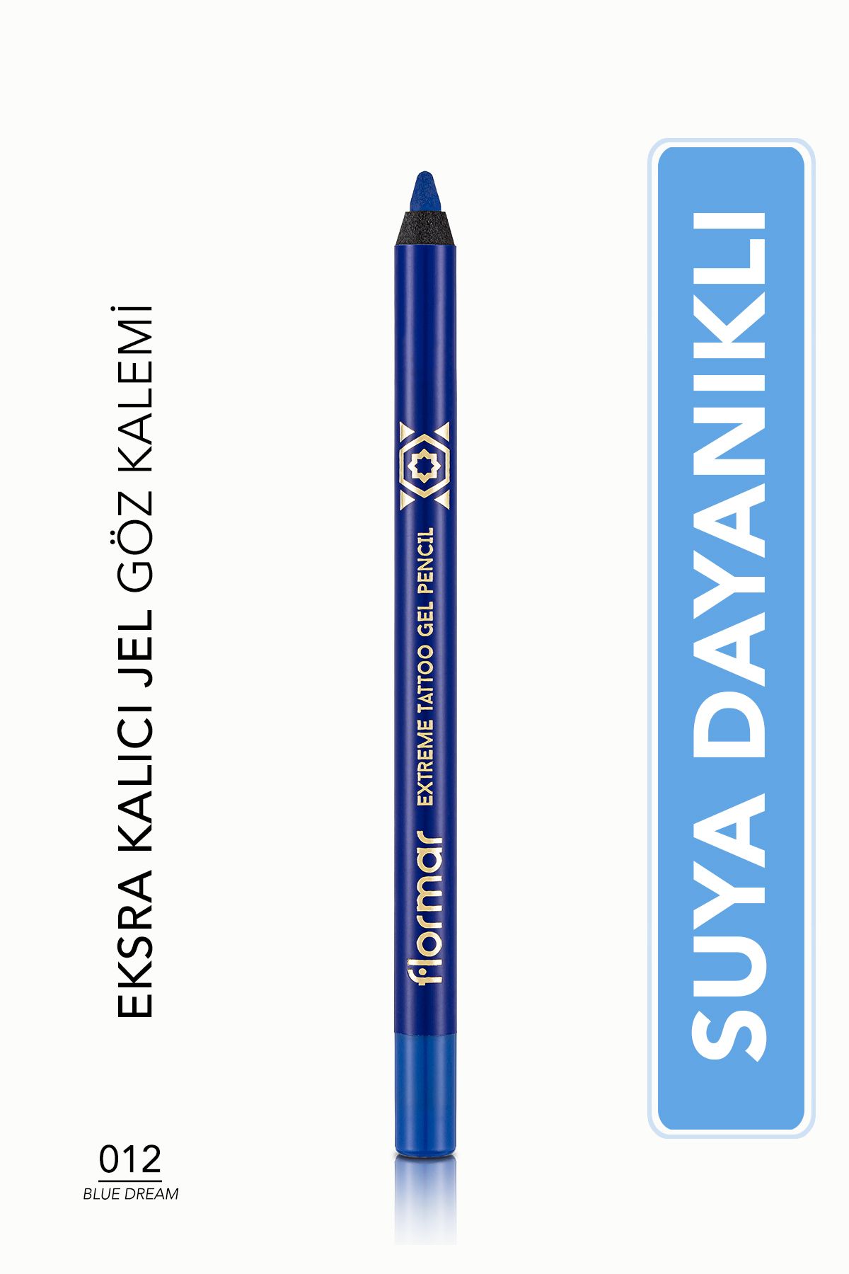Flormar Waterproof Shimmer Gel Eye Pencil - Glamor Eyes Gel Pencil - 012 Blue Dream -