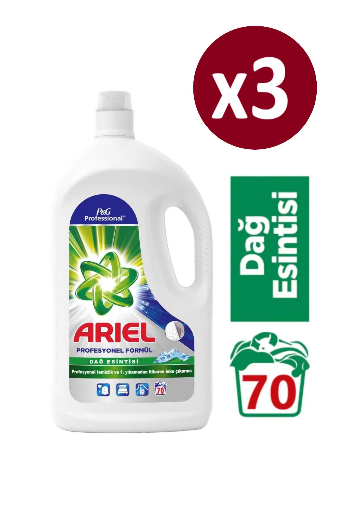 Ariel Dağ Esintisi Beyazlara Özel Sıvı Deterjan 70yıkama 3.85lt x3 ADET