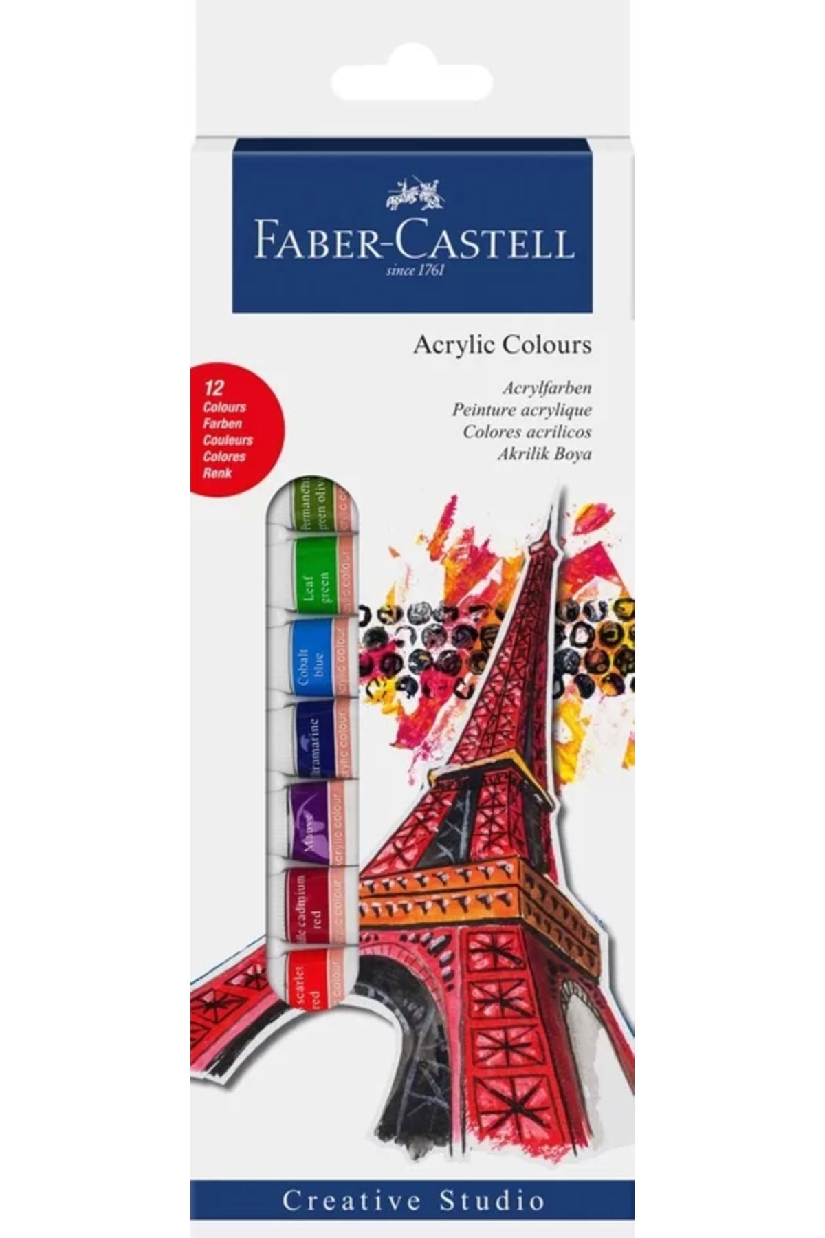 Faber Castell FABER-CASTELL AKRİLİK BOYA 12 RENKx12ml TÜP (169501)