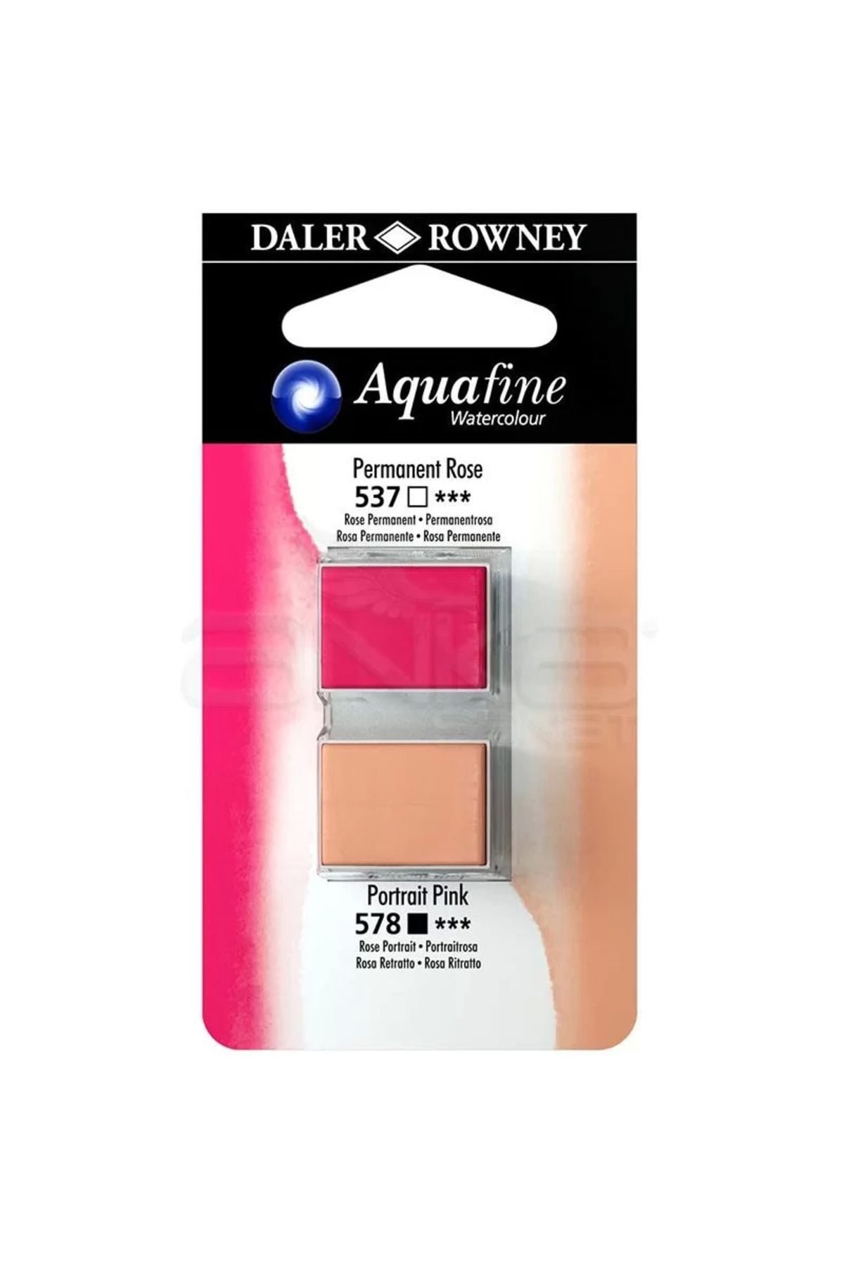 Daler Rowney Aquafine Sulu Boya Tablet 2li Permanent Rose-portrait Pink