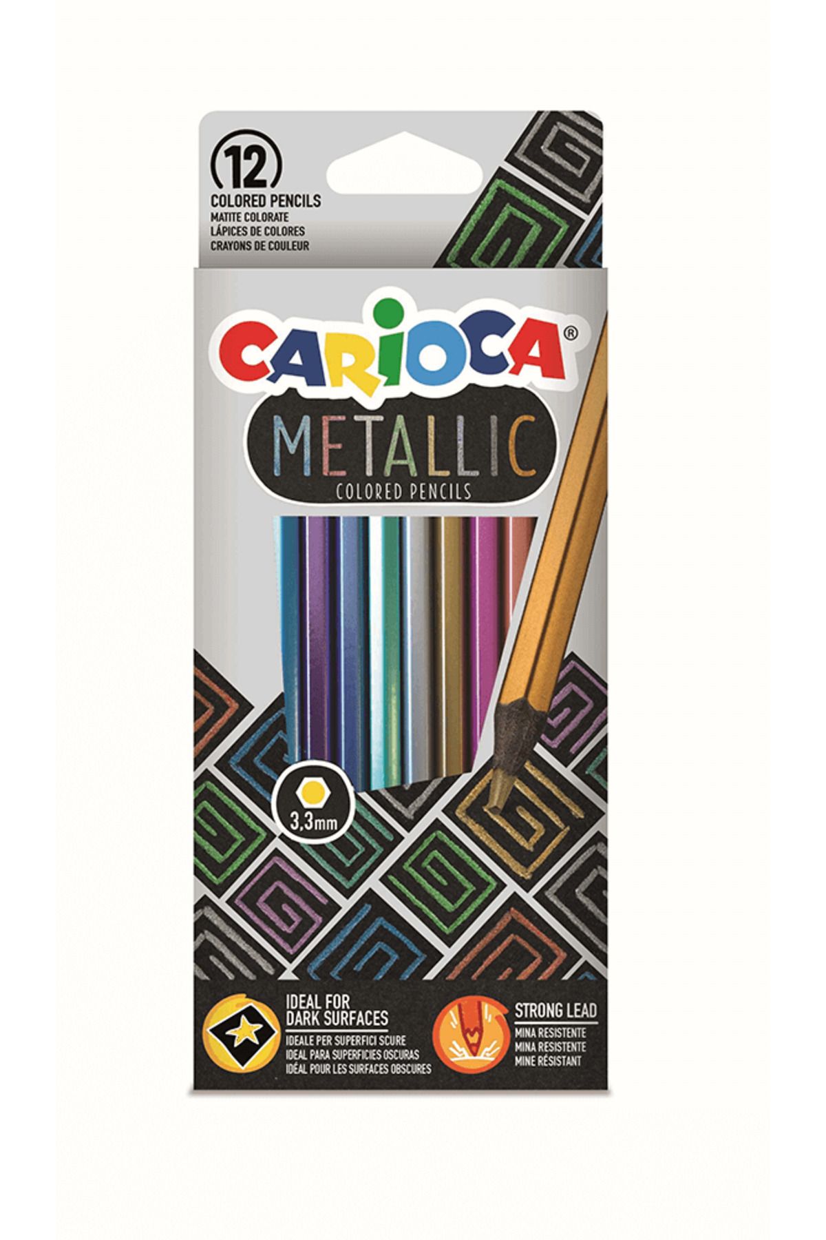 Carioca Metalik Kuru Boya 12’li 43164