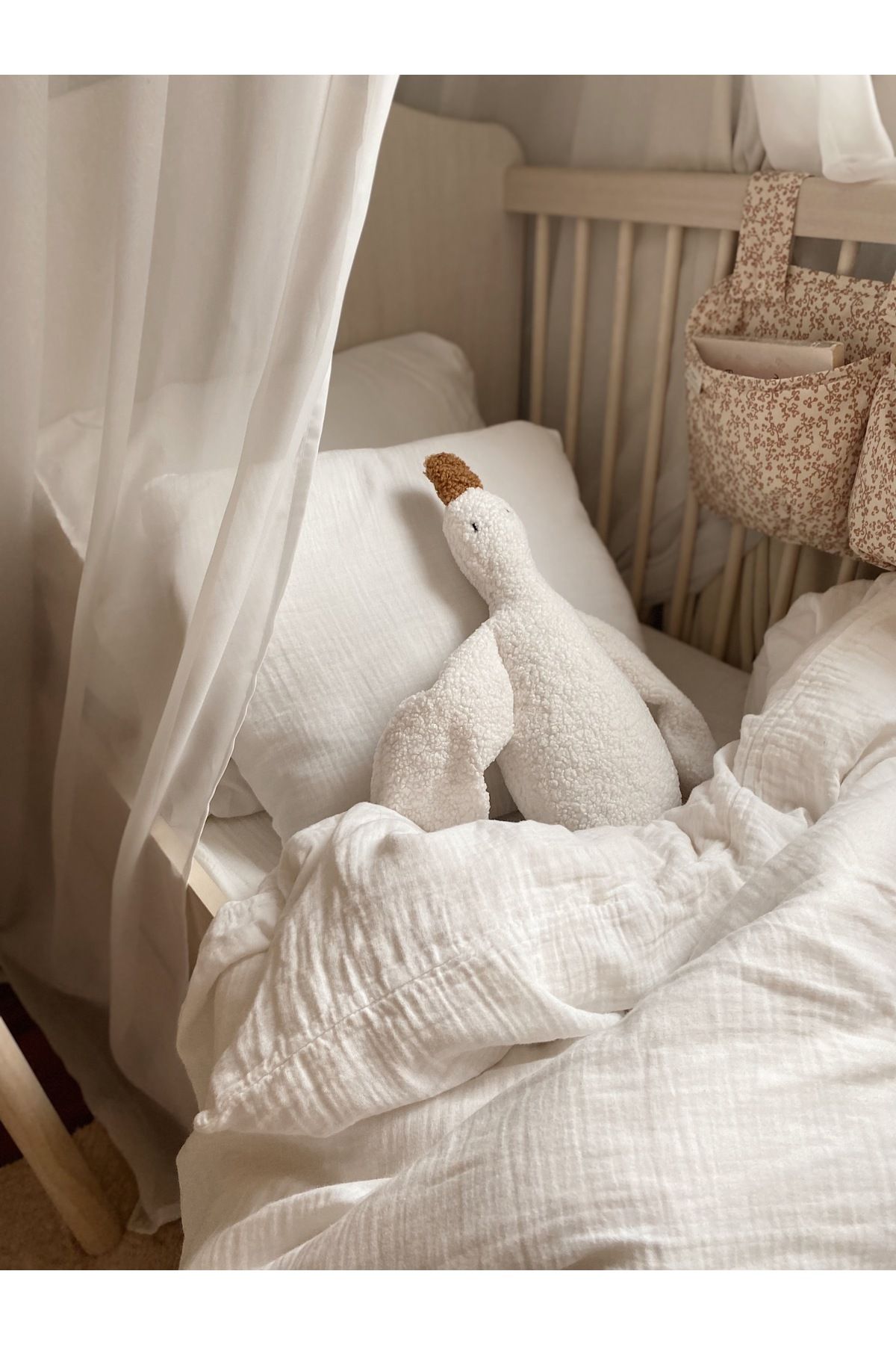 bohemoon Sevimli Ördek Teddy Bebek Çocuk Uyku Arkadaşı Naturel Beyaz/Camel