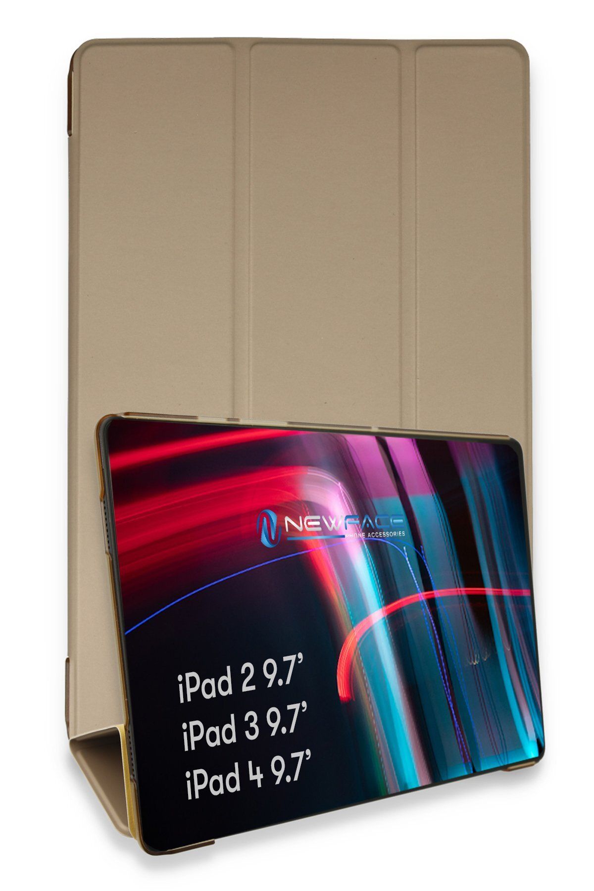 NewFace iPad 3 9.7 Uyumlu  Kılıf Tablet Smart Kılıf - Gold 307104