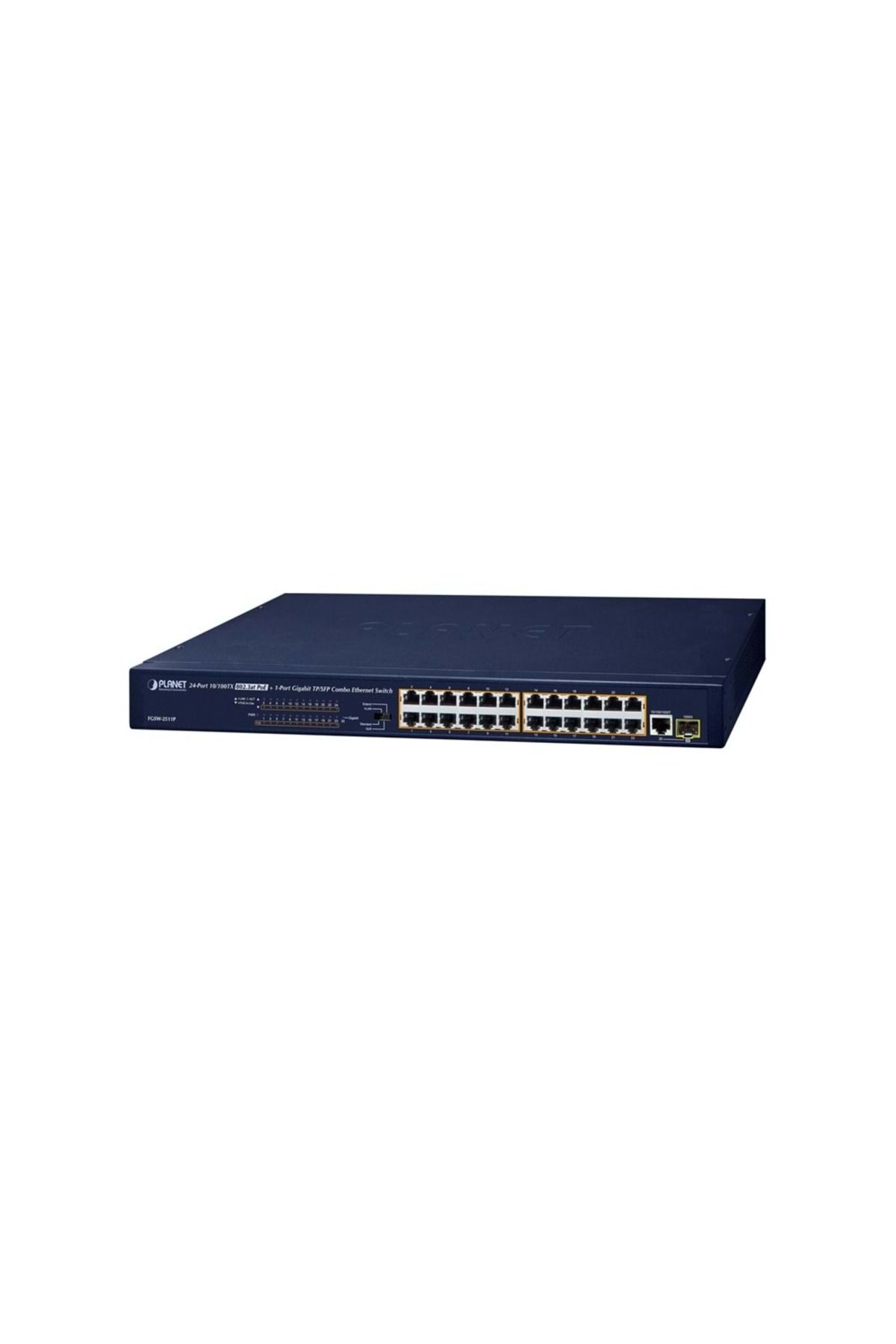 Planet 24-Port 10/100BASE-TX 802.3AT PoE + 1-Port Gigabit Tp/sfp Combo Ethernet Switch