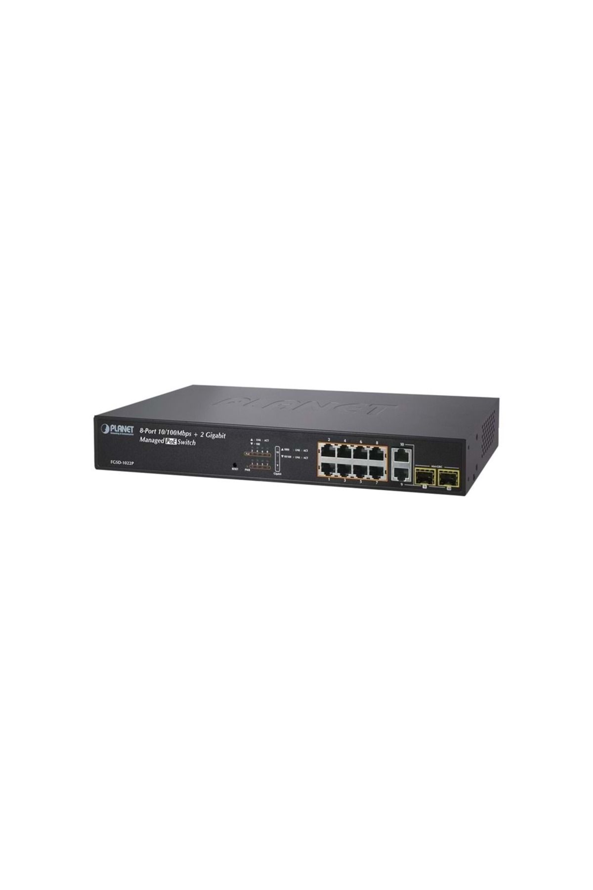 Planet 8-Port 802.3AF PoE Fast Ethernet Switch + 2-Port Gigabit TP/SFP(200W)