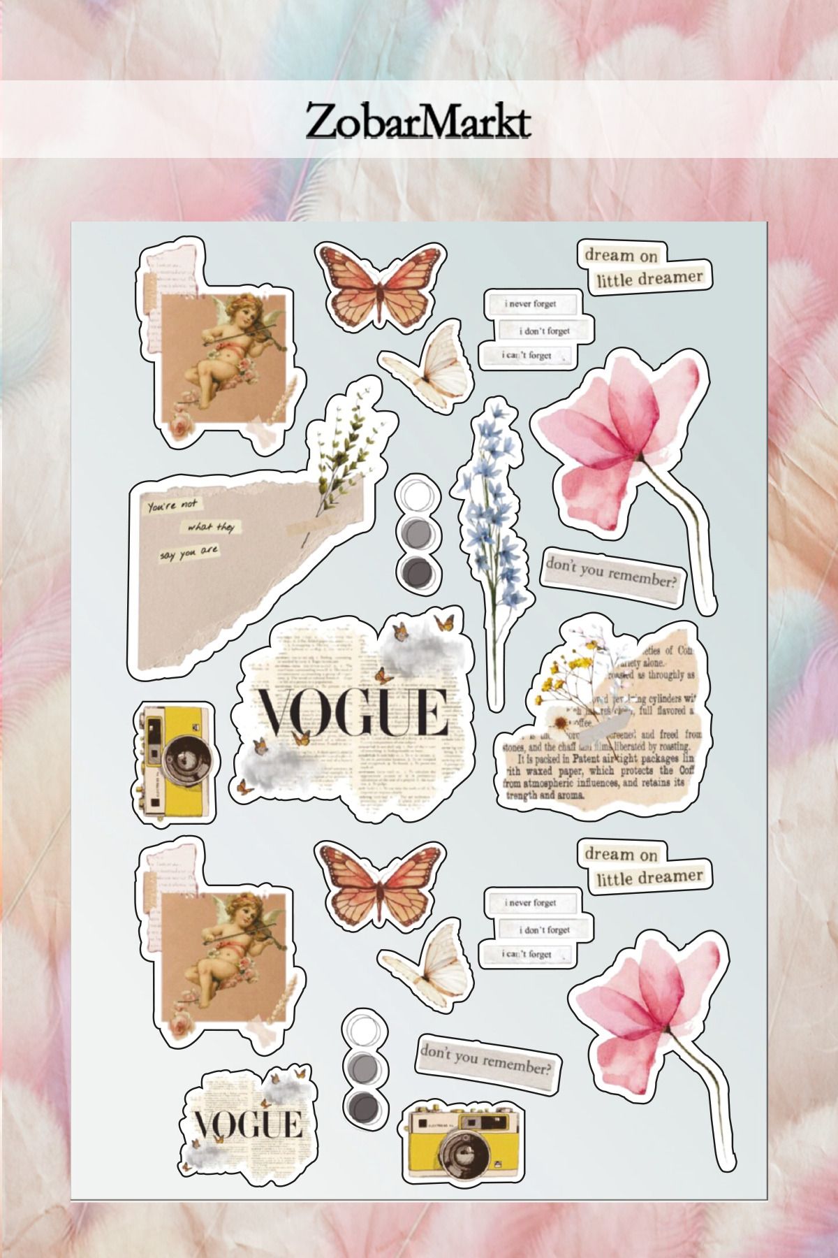 ZobarMarkt Vogue Temalı Sticker Set