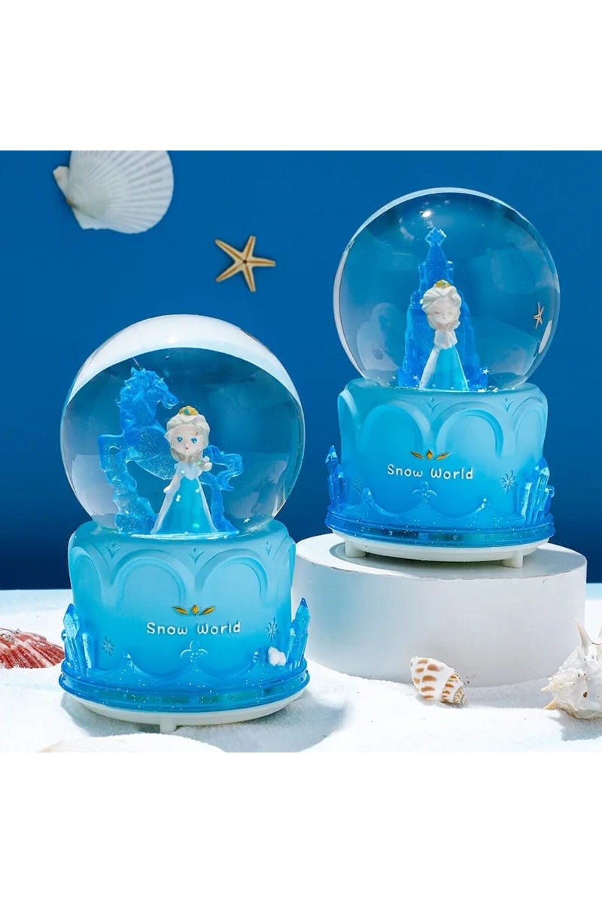 Hediyezin Büyük Boy Elsa Frozen Otomatik Püskürtmeli Işıklı Müzikli Kar Küresi