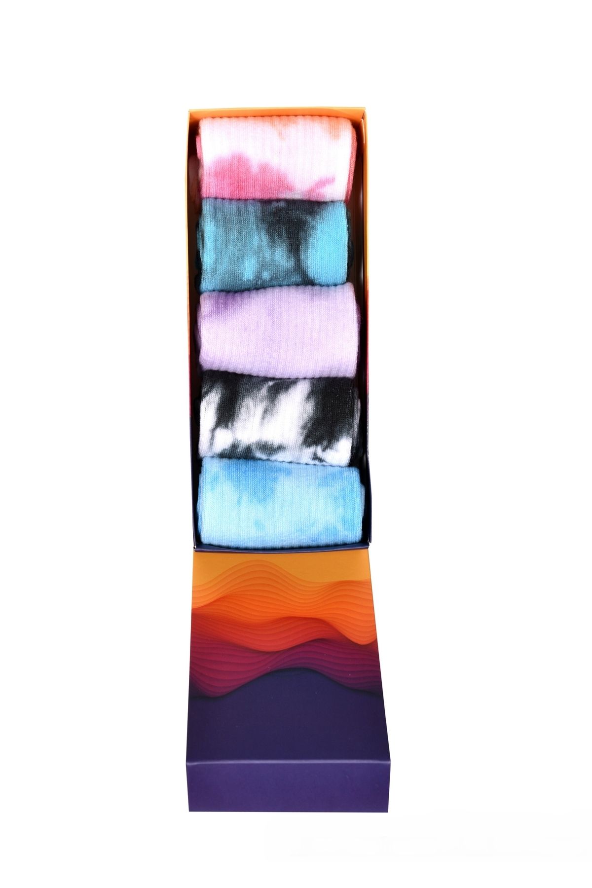 roj socks 5'li Batik Renkli Çorap Tasarımlı Renkli Çorap Kutusu